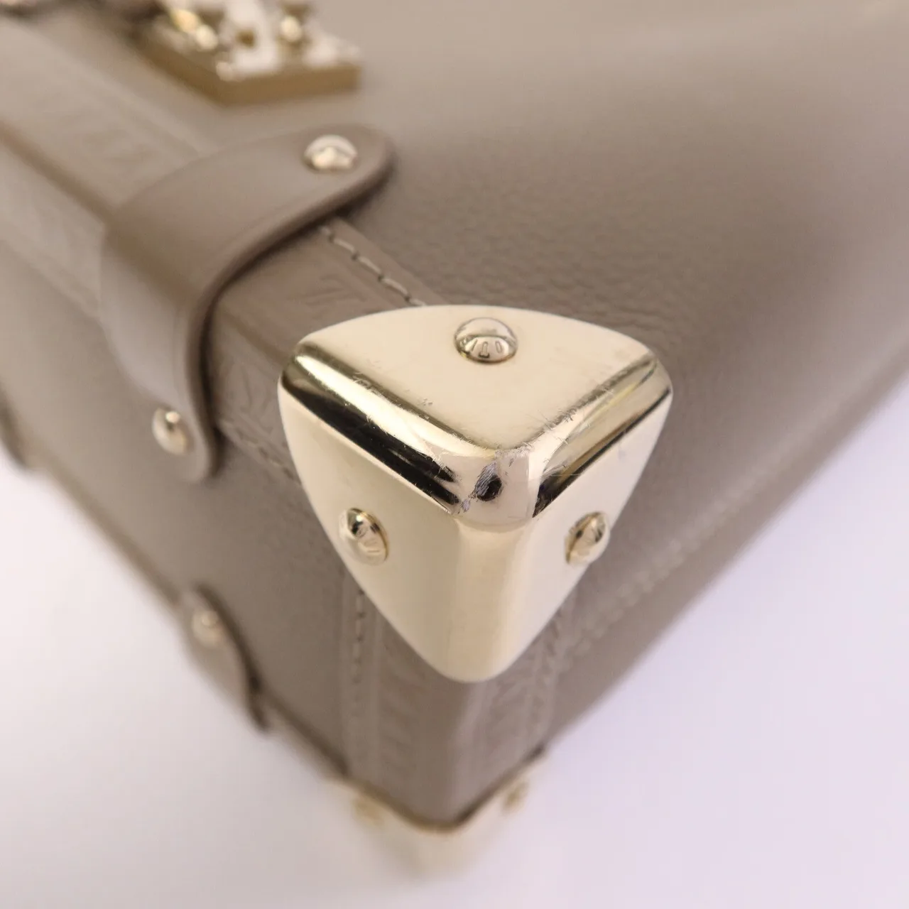 LOUIS VUITTON Side Trunk M25072 Shoulder Bag Calfskin 米色 / Beige Calfskin Rank B - Thumbnail 10