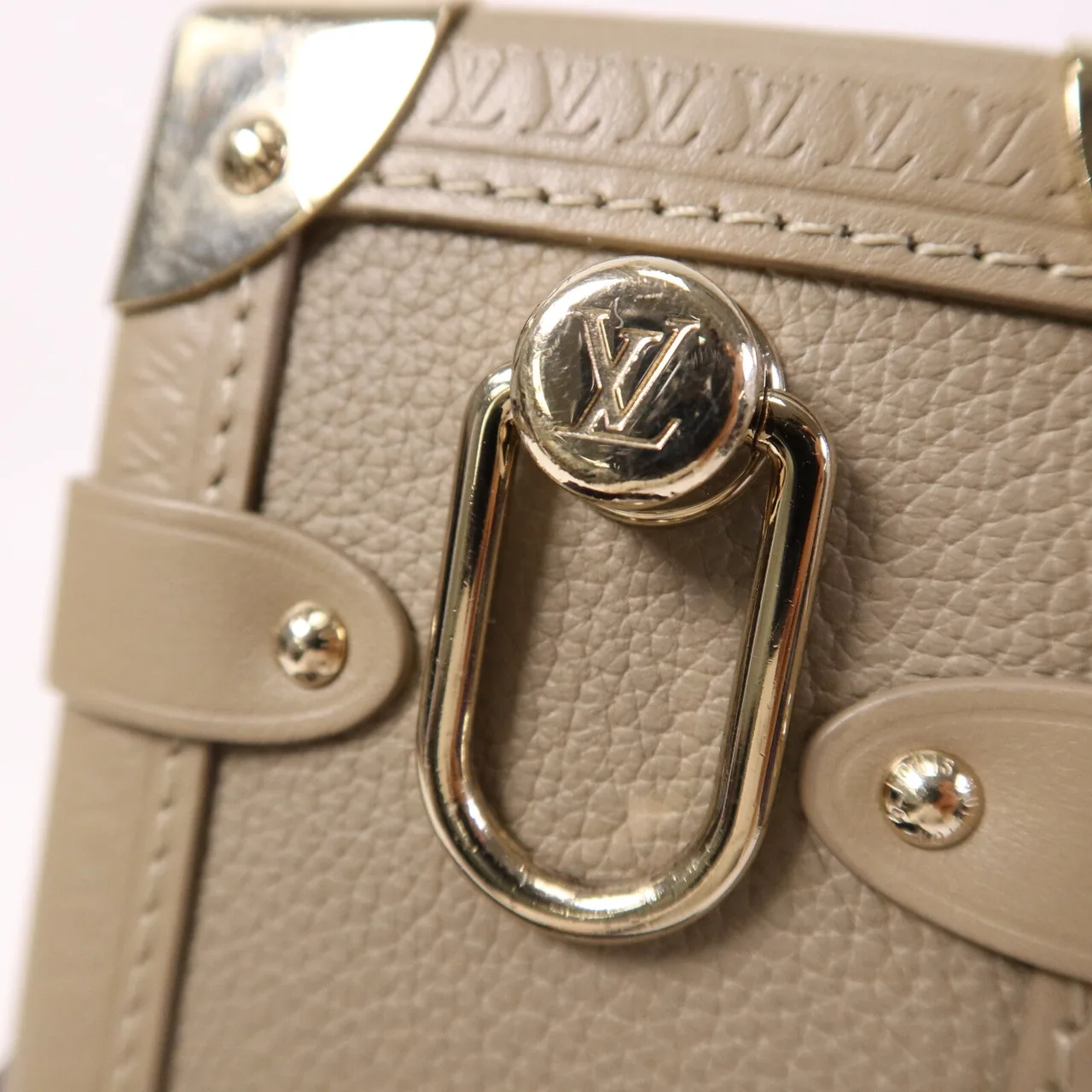 LOUIS VUITTON Side Trunk M25072 Shoulder Bag Calfskin 米色 / Beige Calfskin Rank B - Thumbnail 13