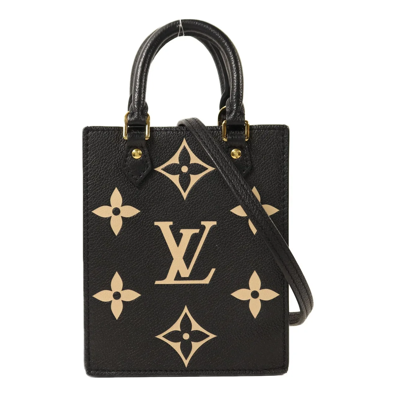 LOUIS VUITTON Petit Sac Plat M57937 2-Way Bag Calfskin 黑色