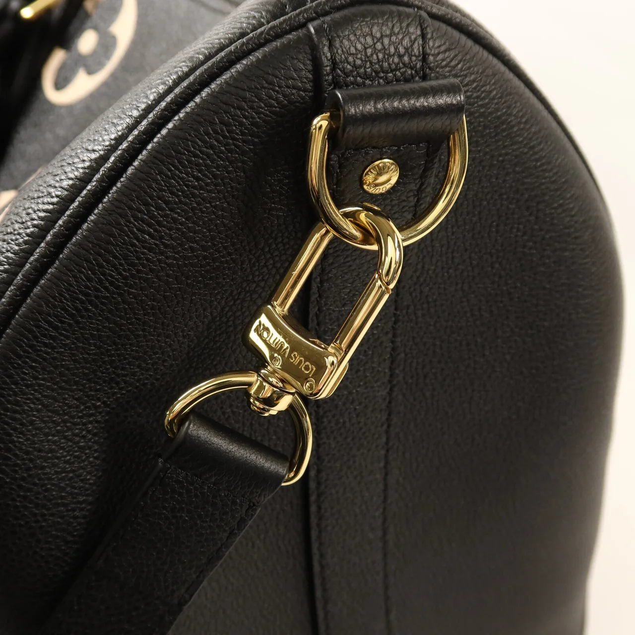 LOUIS VUITTON Keepall M46670 兩用包 牛皮 黑色 / 米色 / Black 牛皮 中古品A - 縮圖 10