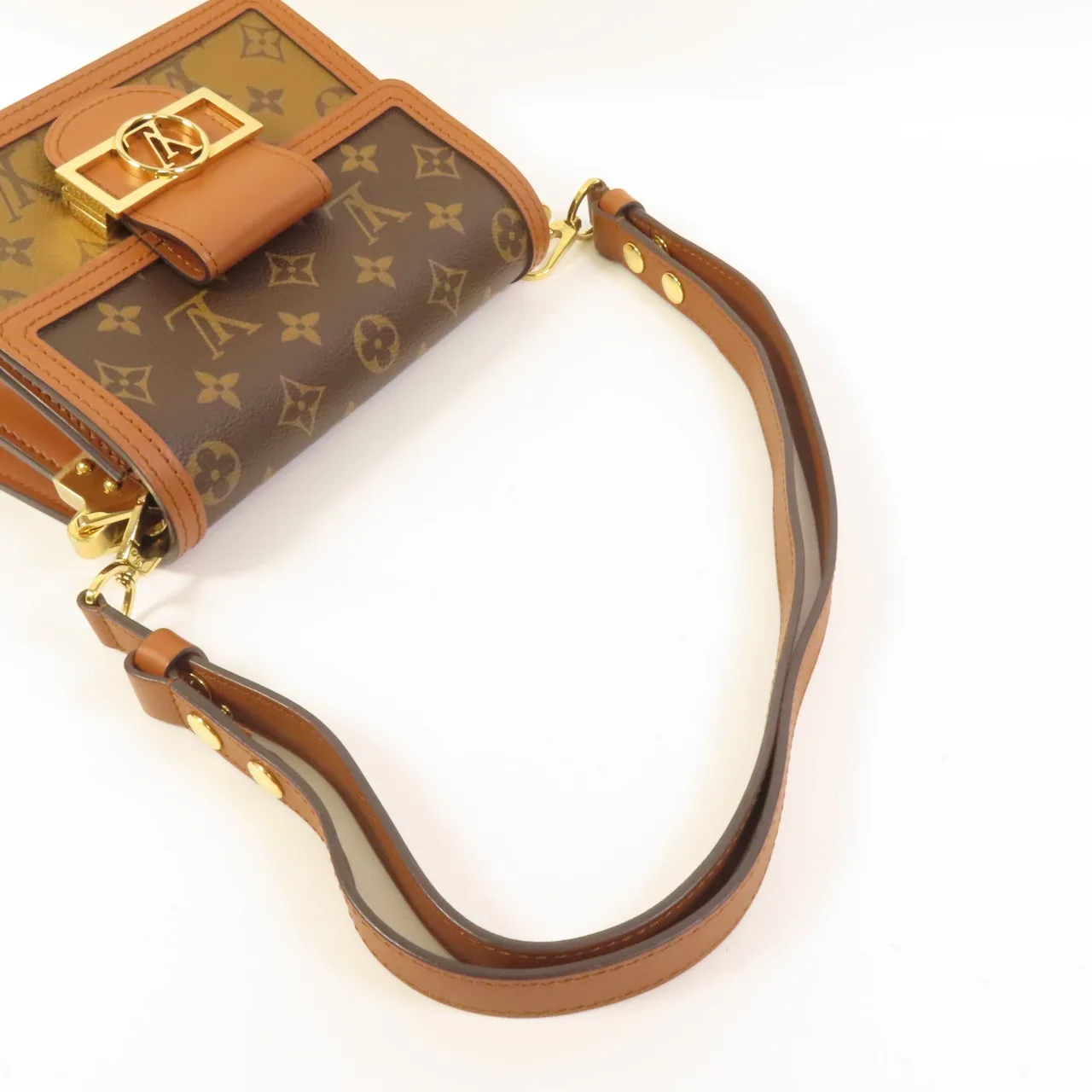 LOUIS VUITTON Mini Dauphine M45959 肩背包 塗層帆布 棕色 / Brown 塗層帆布 中古品A - 縮圖 6