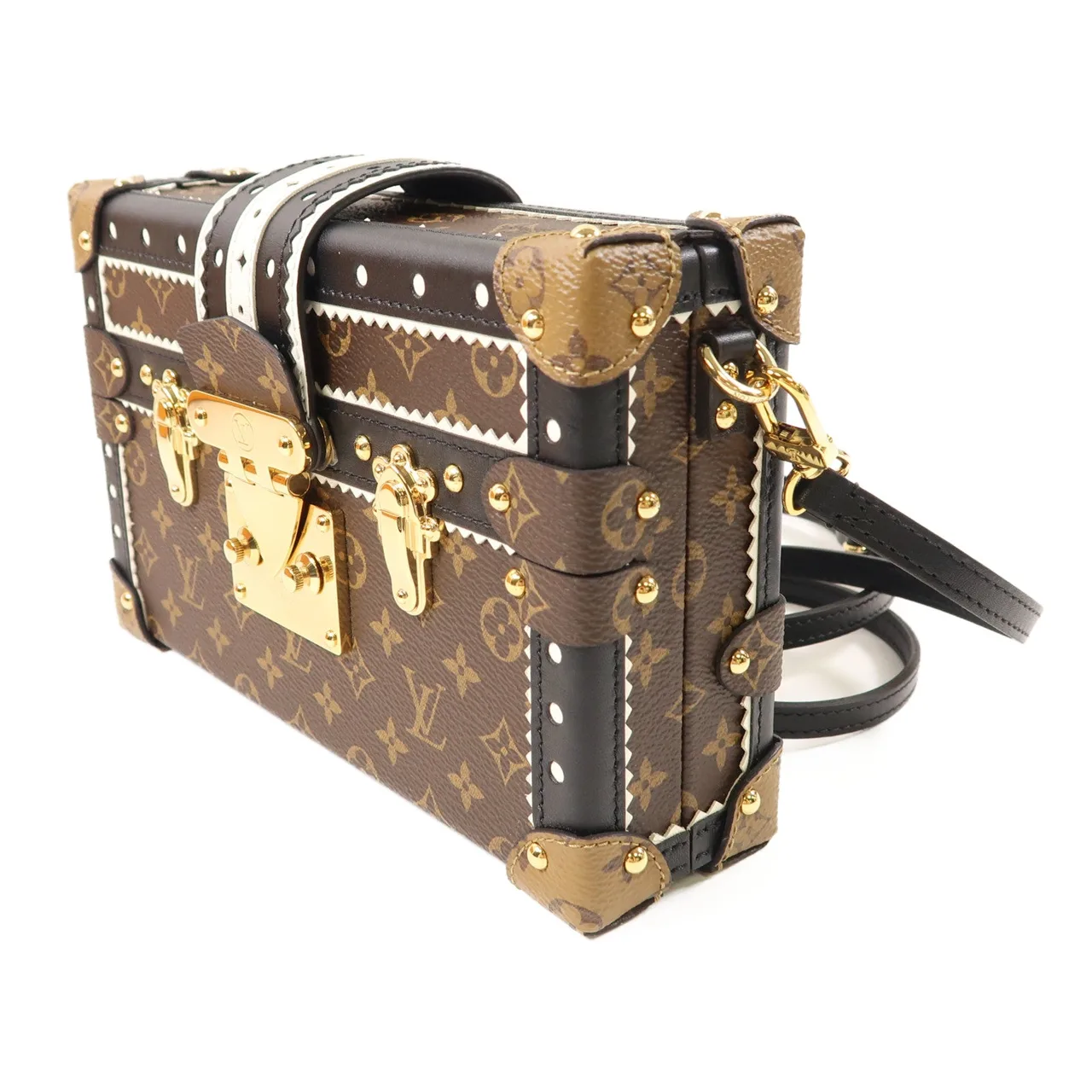 LOUIS VUITTON Petite Malle M44216 肩背包 塗層帆布 棕色 / Brown 塗層帆布 中古品A - 縮圖 3