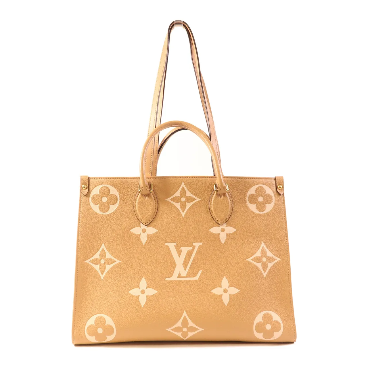 LOUIS VUITTON OnTheGo M45982 兩用包 牛皮 棕色 / Beige 牛皮 中古品A - 縮圖 2