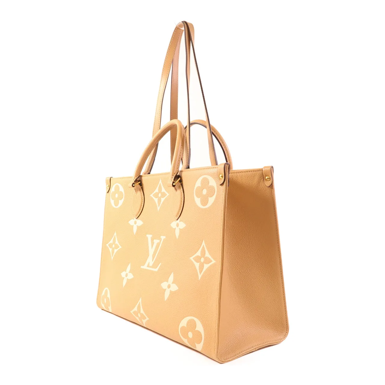 LOUIS VUITTON OnTheGo M45982 兩用包 牛皮 棕色 / Beige 牛皮 中古品A - 縮圖 3