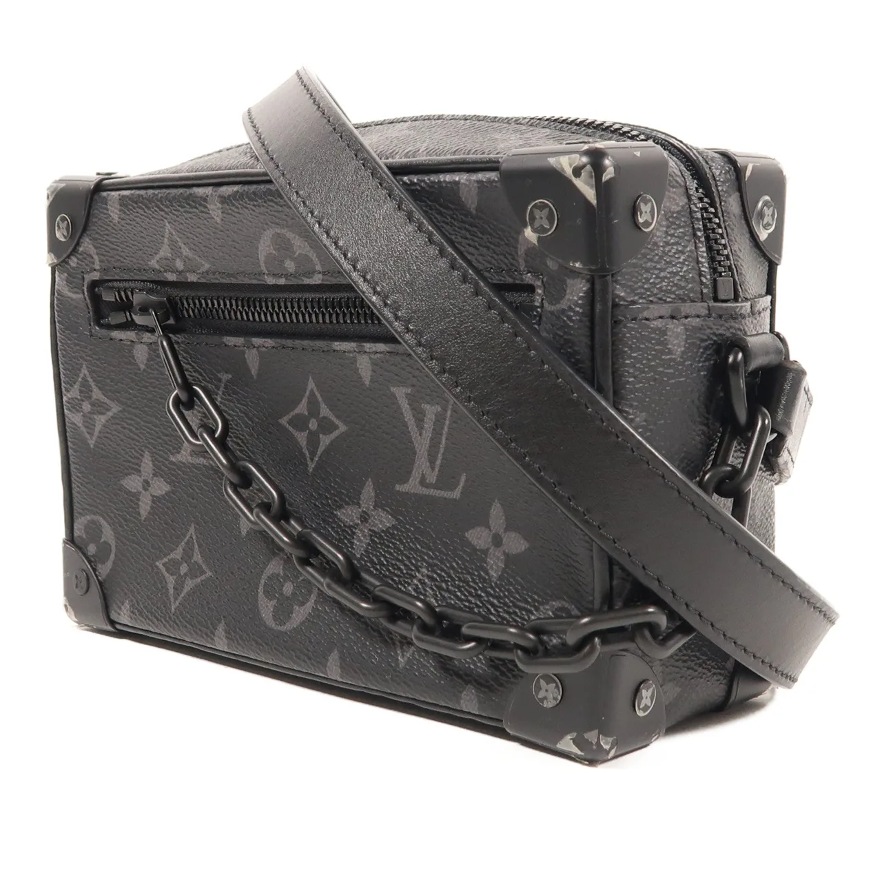 LOUIS VUITTON Soft Trunk M44735 肩背包 塗層帆布 黑色 / Black 塗層帆布 中古品A - 縮圖 3