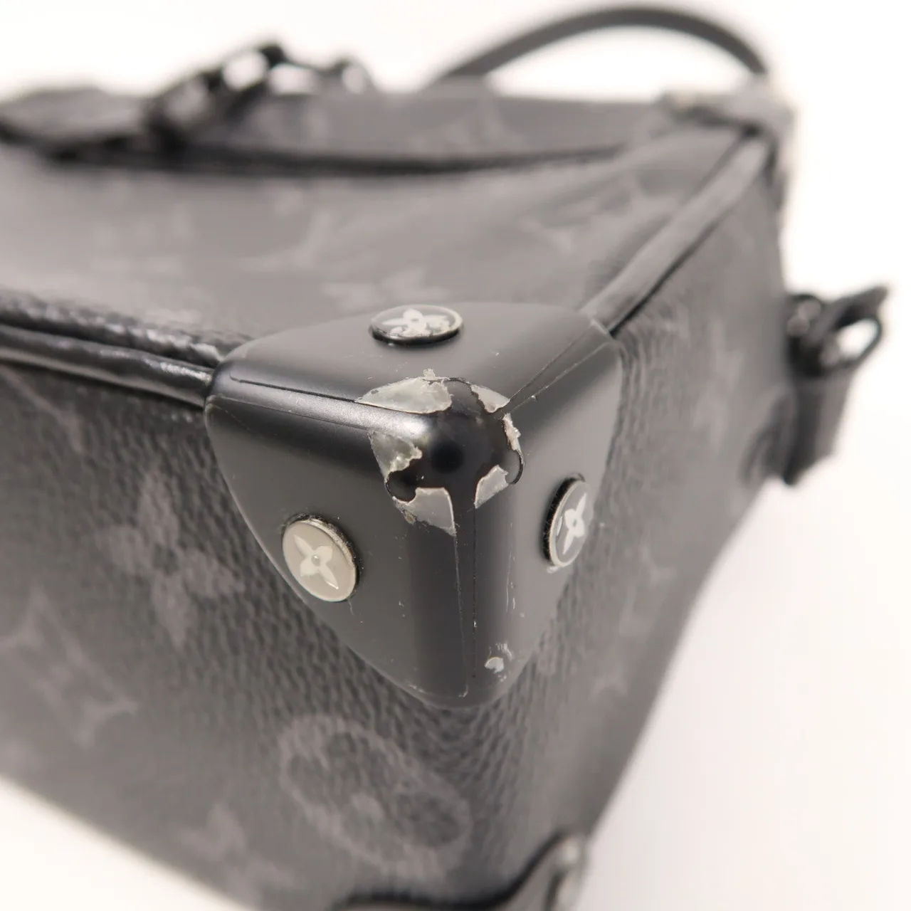 LOUIS VUITTON Soft Trunk M44735 肩背包 塗層帆布 黑色 / Black 塗層帆布 中古品A - 縮圖 8