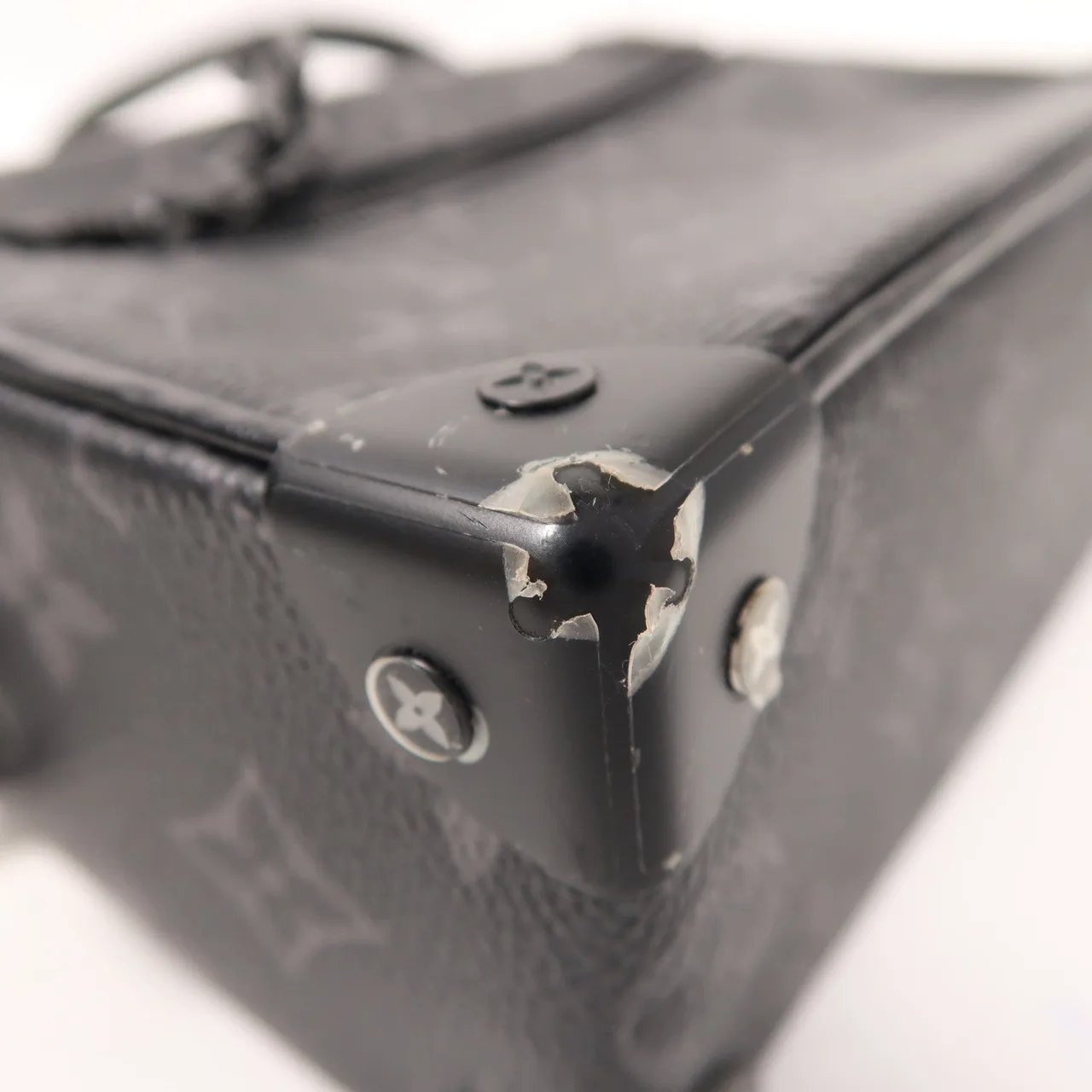 LOUIS VUITTON Soft Trunk M44735 肩背包 塗層帆布 黑色 / Black 塗層帆布 中古品A - 縮圖 9