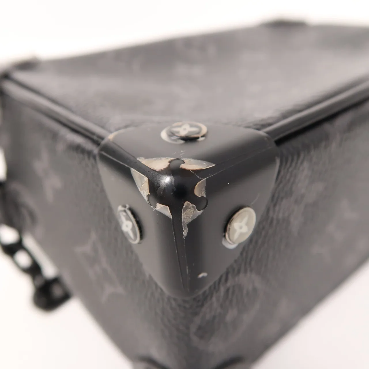 LOUIS VUITTON Soft Trunk M44735 肩背包 塗層帆布 黑色 / Black 塗層帆布 中古品A - 縮圖 11