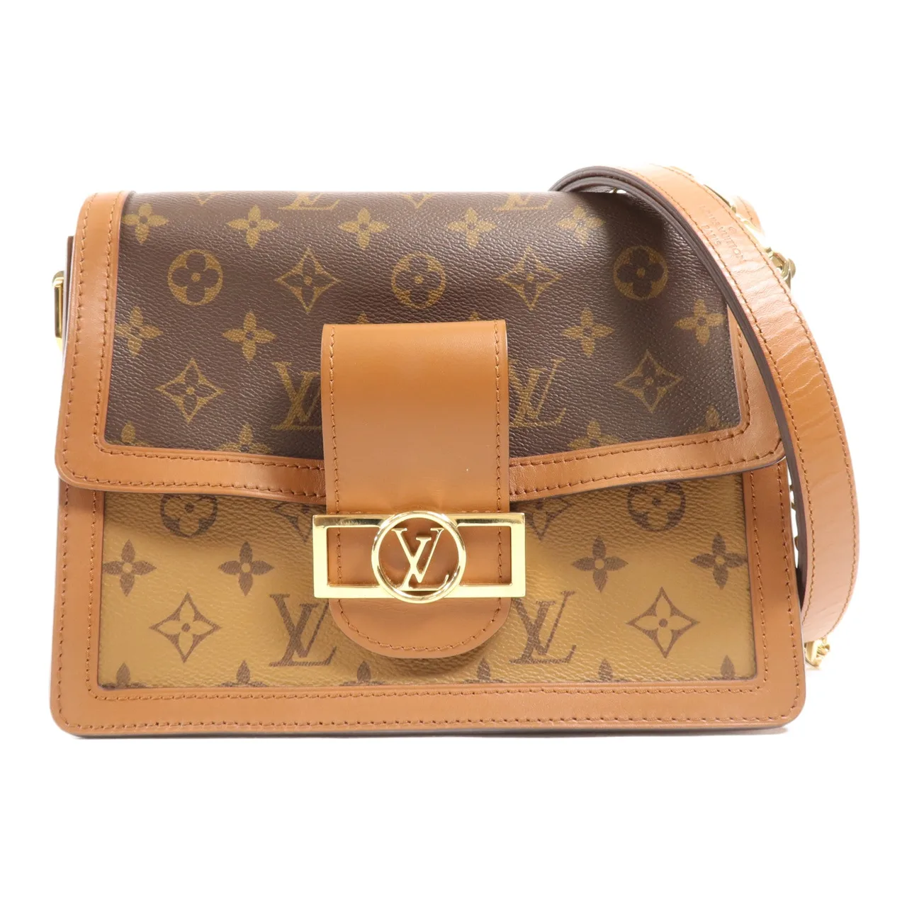 LOUIS VUITTON Dauphine M44391 兩用包 塗層帆布 棕色 / Brown