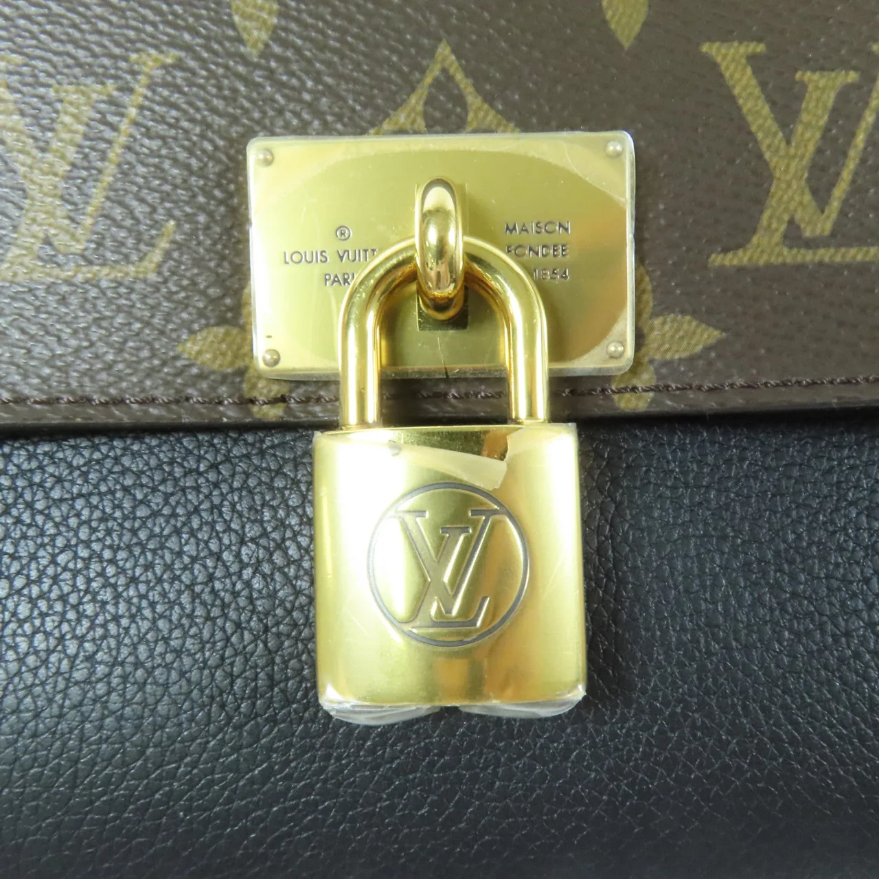 LOUIS VUITTON Marignan M44259 兩用包 塗層帆布 棕色 / 黑色 / Black 塗層帆布 中古品A - 縮圖 9
