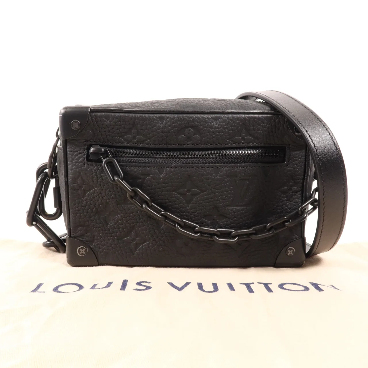 LOUIS VUITTON Soft Trunk M55702 肩背包 牛皮 黑色 / Black 牛皮 中古品A - 縮圖 12