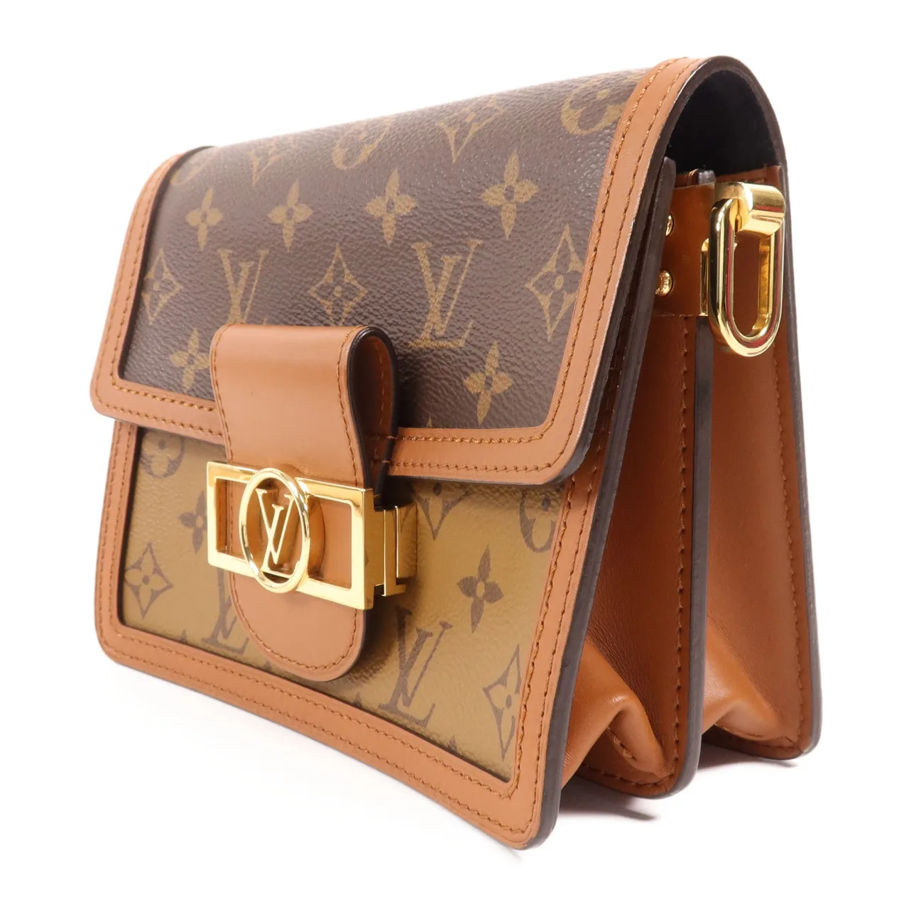 LOUIS VUITTON Mini Dauphine M44580 肩背包 塗層帆布 棕色 / Brown 塗層帆布 中古品A - 縮圖 3