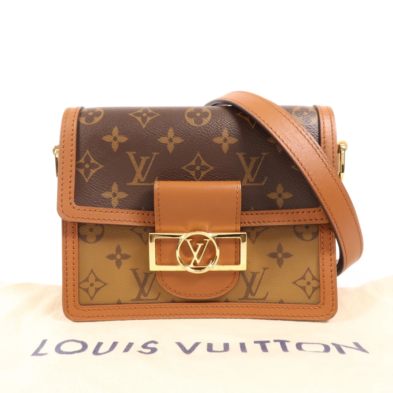 LOUIS VUITTON Mini Dauphine M44580 肩背包 塗層帆布 棕色 / Brown 塗層帆布 中古品A - 縮圖 13