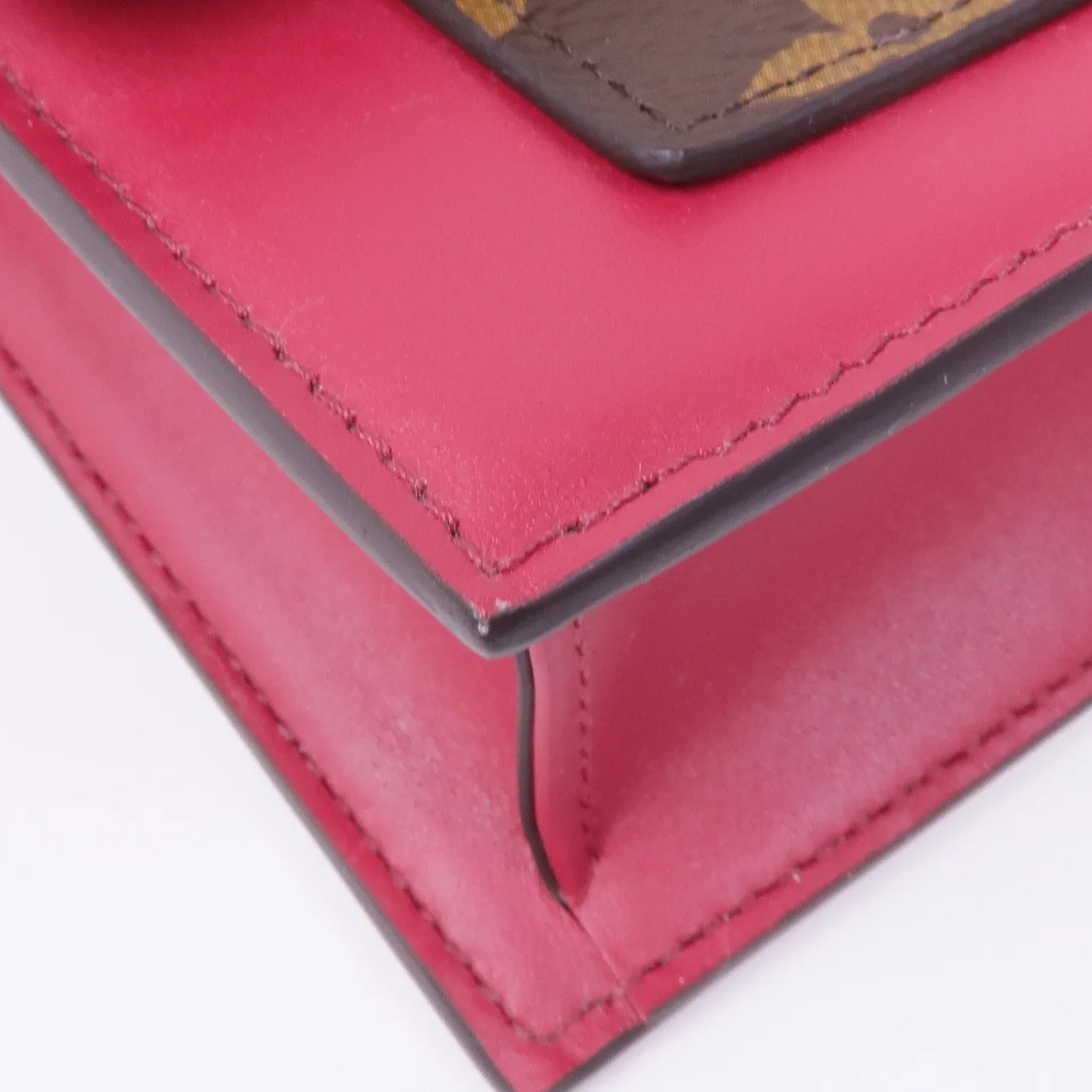 LOUIS VUITTON M67404 肩背包 塗層帆布 棕色 / 紅色 / Red/Brown 塗層帆布 中古品A - 縮圖 7