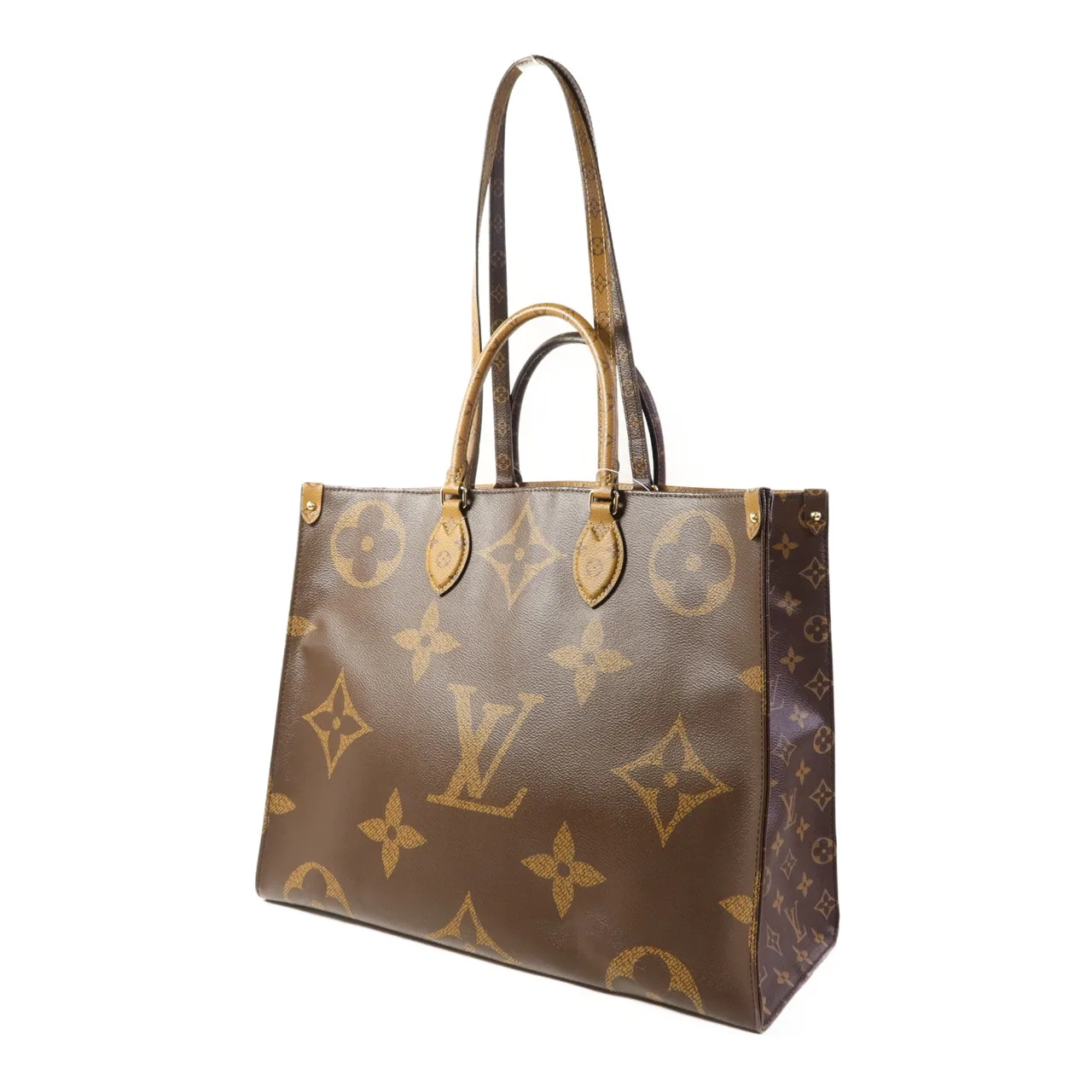 LOUIS VUITTON OnTheGo M45320 兩用包 塗層帆布 棕色 / Brown 塗層帆布 中古品A - 縮圖 3