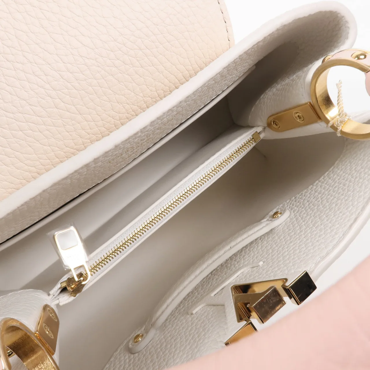 LOUIS VUITTON Capucines M11343 兩用包 牛皮 白色 / 粉色 / White/Pink 牛皮 新品 - 縮圖 5