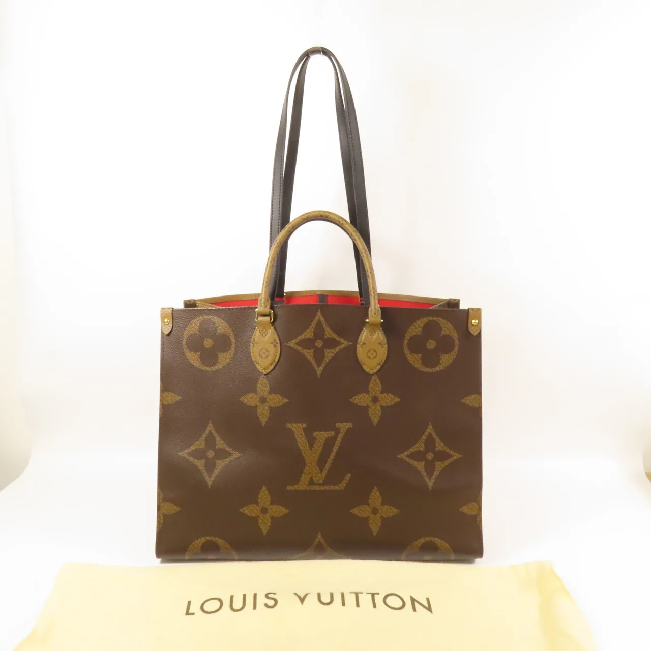 LOUIS VUITTON OnTheGo M45320 兩用包 塗層帆布 棕色 塗層帆布 中古品A - 縮圖 9