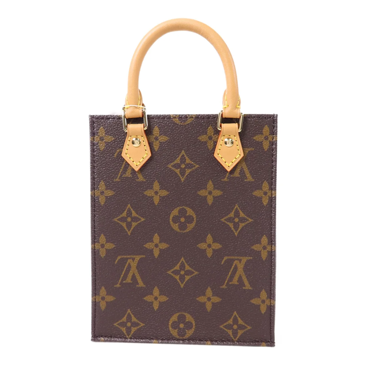 LOUIS VUITTON Petit Sac Plat M69442 兩用包 塗層帆布 棕色 塗層帆布 中古品A - 縮圖 2