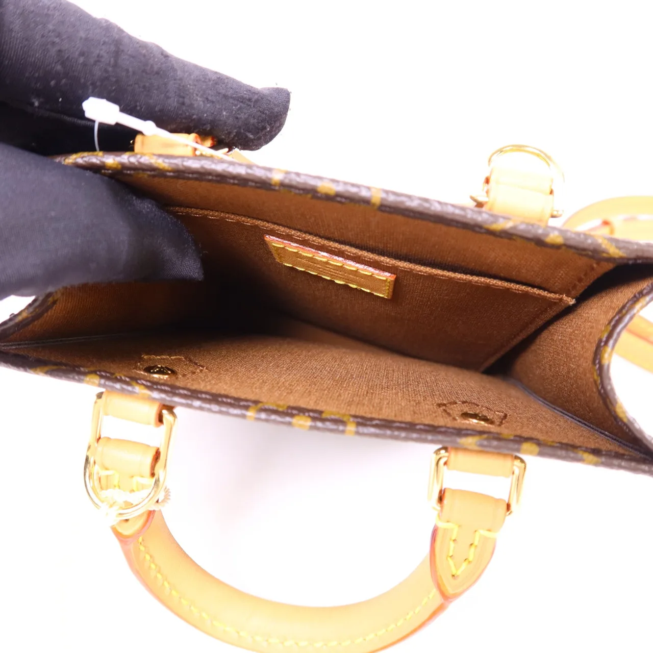 LOUIS VUITTON Petit Sac Plat M69442 兩用包 塗層帆布 棕色 塗層帆布 中古品A - 縮圖 6