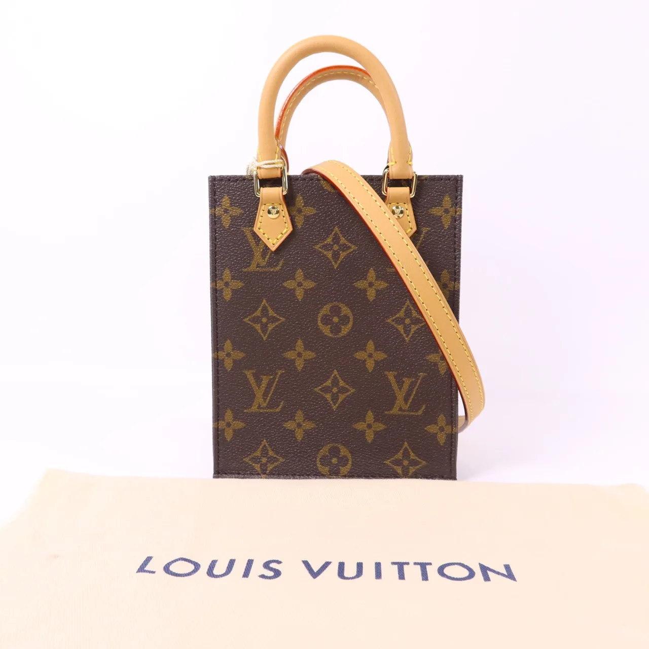 LOUIS VUITTON Petit Sac Plat M69442 兩用包 塗層帆布 棕色 塗層帆布 中古品A - 縮圖 16