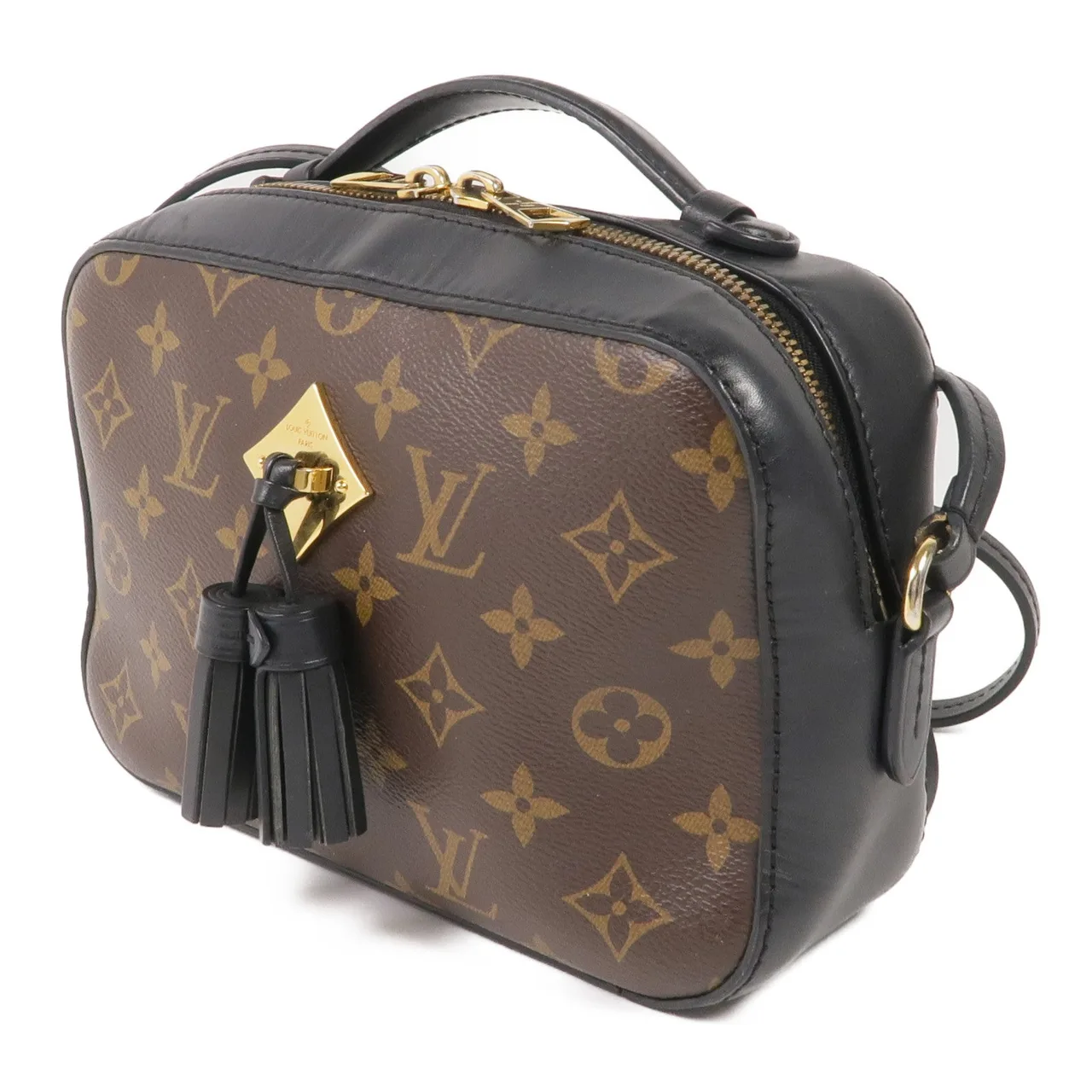 LOUIS VUITTON Saintonge M43555 兩用包 塗層帆布 棕色 / 黑色 塗層帆布 中古品A - 縮圖 3