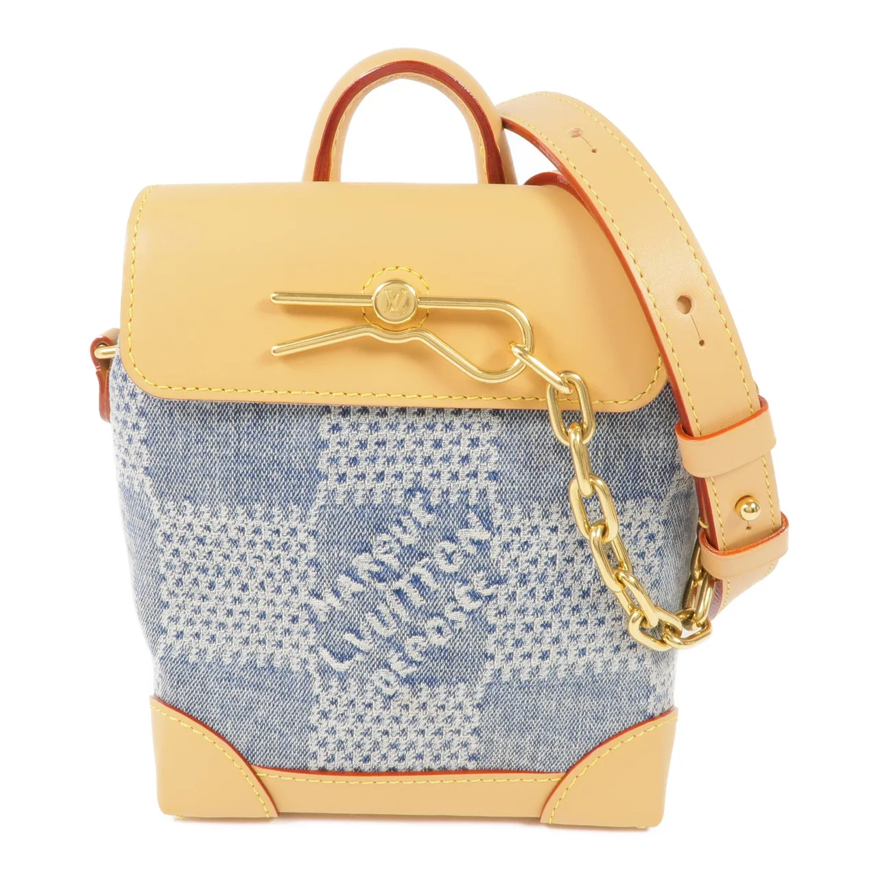 LOUIS VUITTON Steamer N40751 兩用包 牛皮 藍色 / 棕色