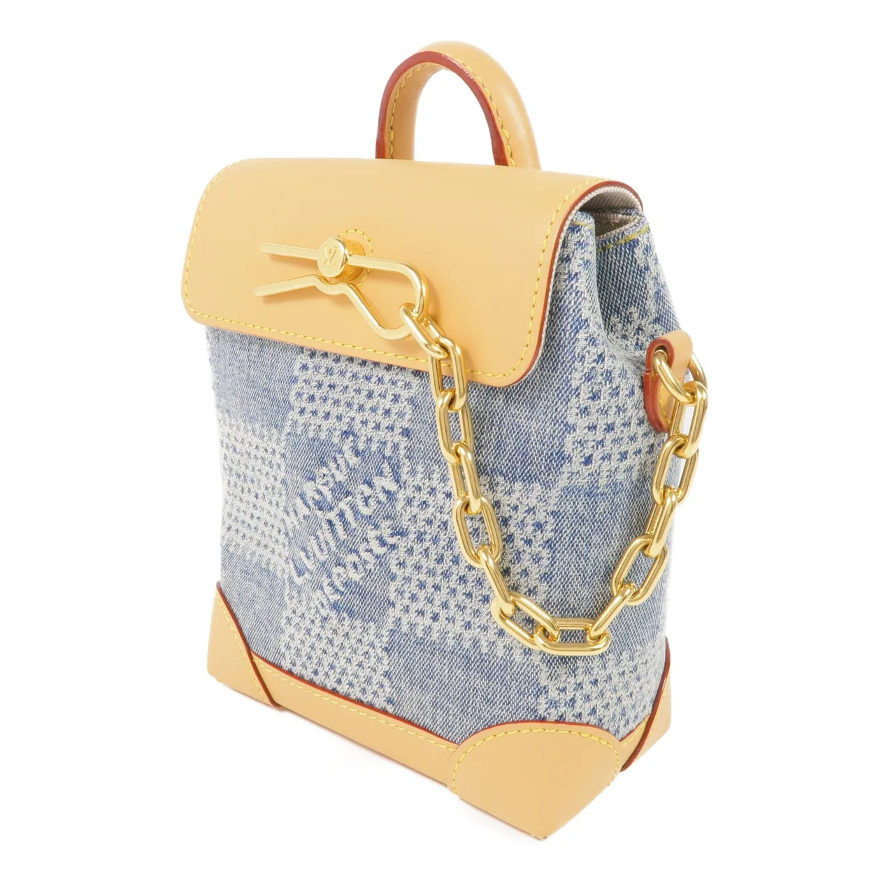 LOUIS VUITTON Steamer N40751 兩用包 牛皮 藍色 / 棕色 牛皮 新品同様 - 縮圖 3