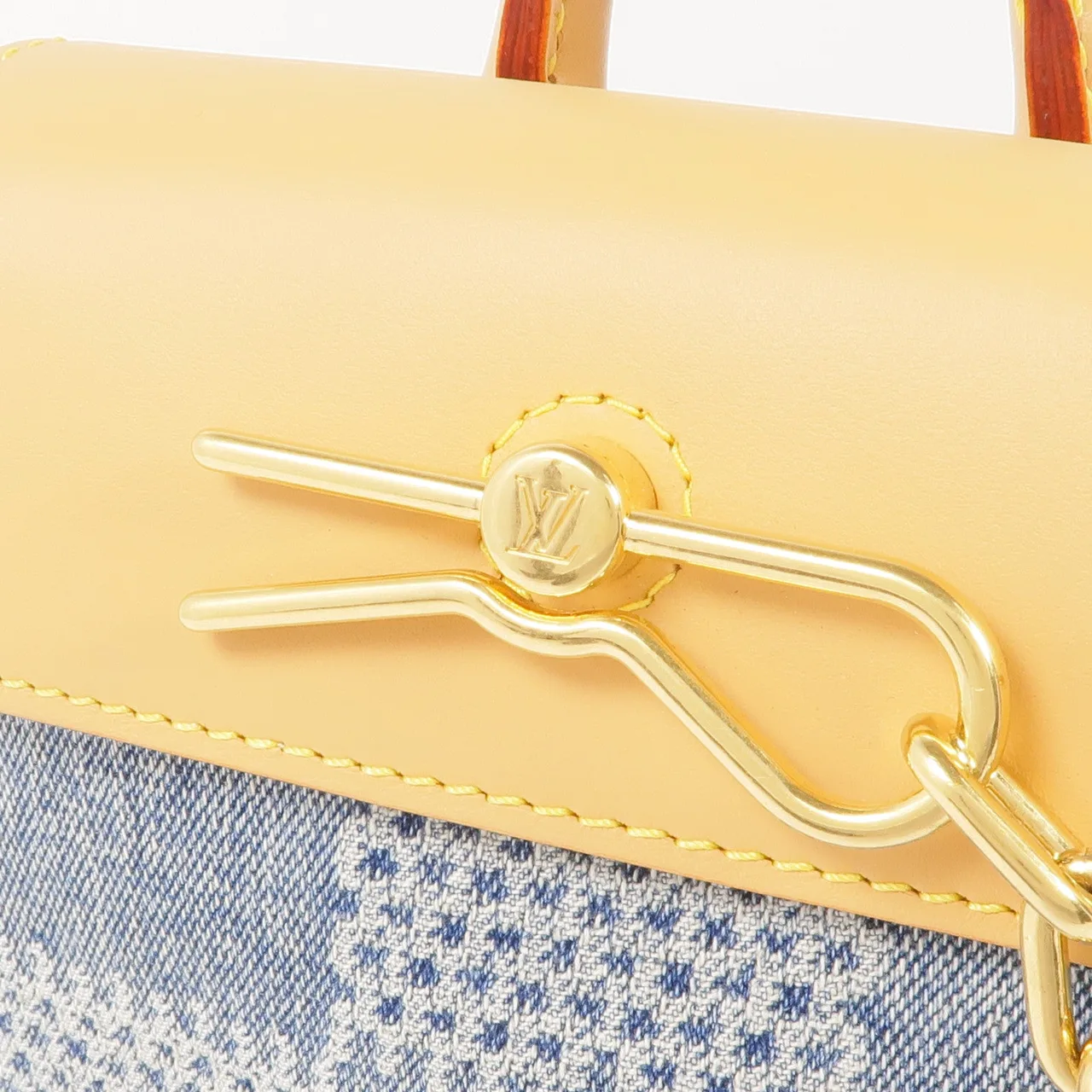 LOUIS VUITTON Steamer N40751 兩用包 牛皮 藍色 / 棕色 牛皮 新品同様 - 縮圖 10