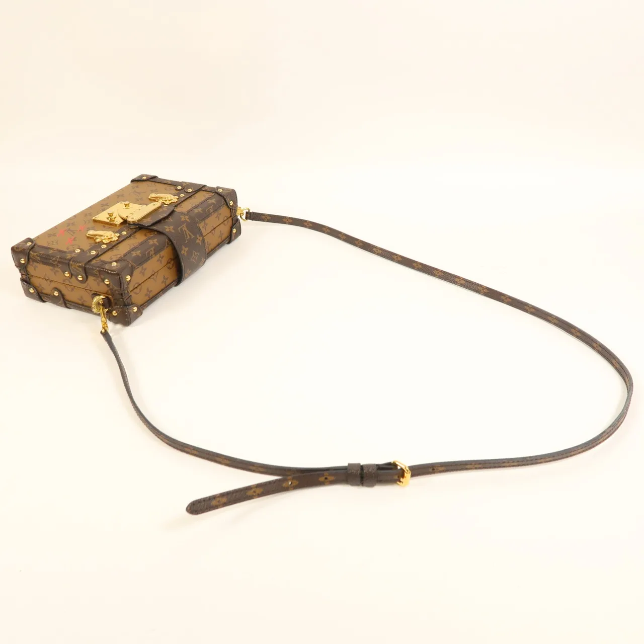 LOUIS VUITTON Petite Malle M45960 Shoulder Bag Coated Canvas 棕色 / Brown Coated Canvas Rank A - Thumbnail 8