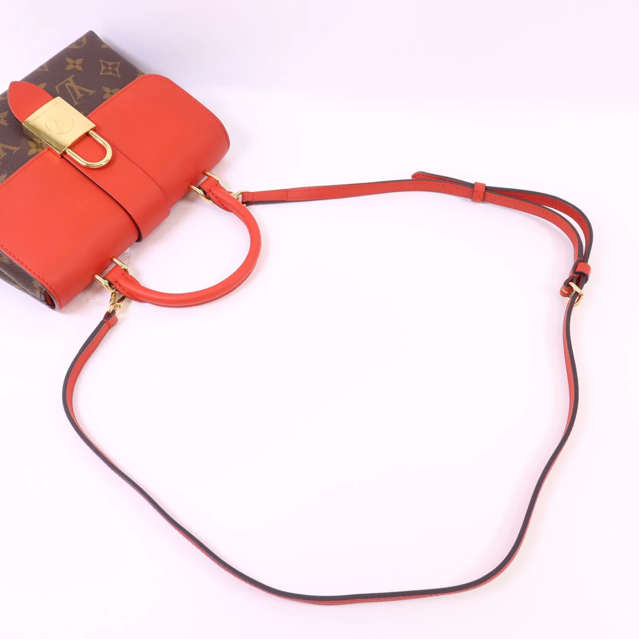 LOUIS VUITTON Locky M44322 2-Way Bag Coated Canvas 棕色 / 紅色 / Red Coated Canvas Rank A - Thumbnail 5