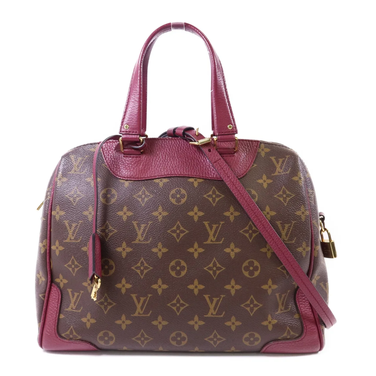LOUIS VUITTON Retiro M40545 2-Way Bag Coated Canvas 棕色 / 紅色