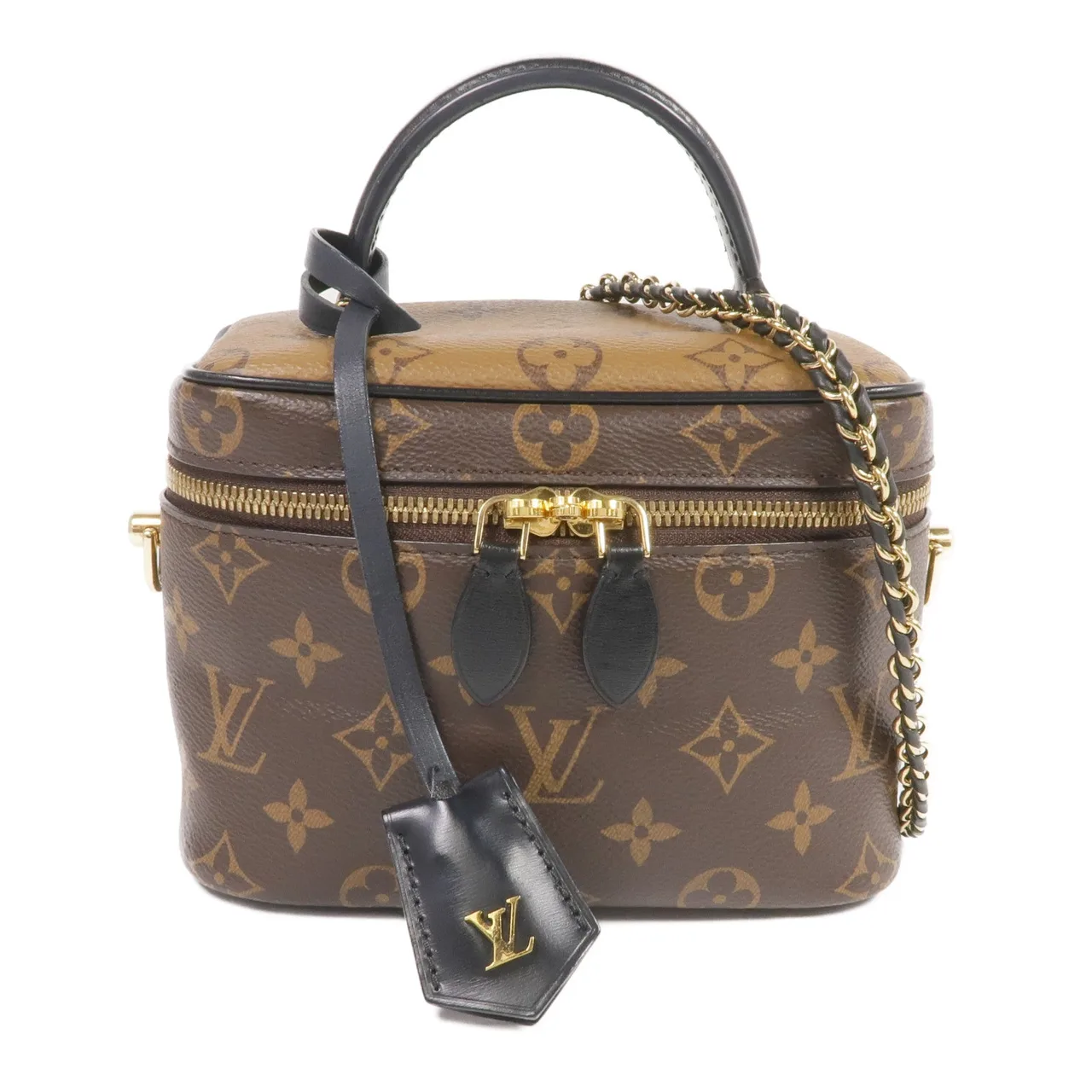 LOUIS VUITTON Vanity M45165 2-Way Bag Coated Canvas 棕色