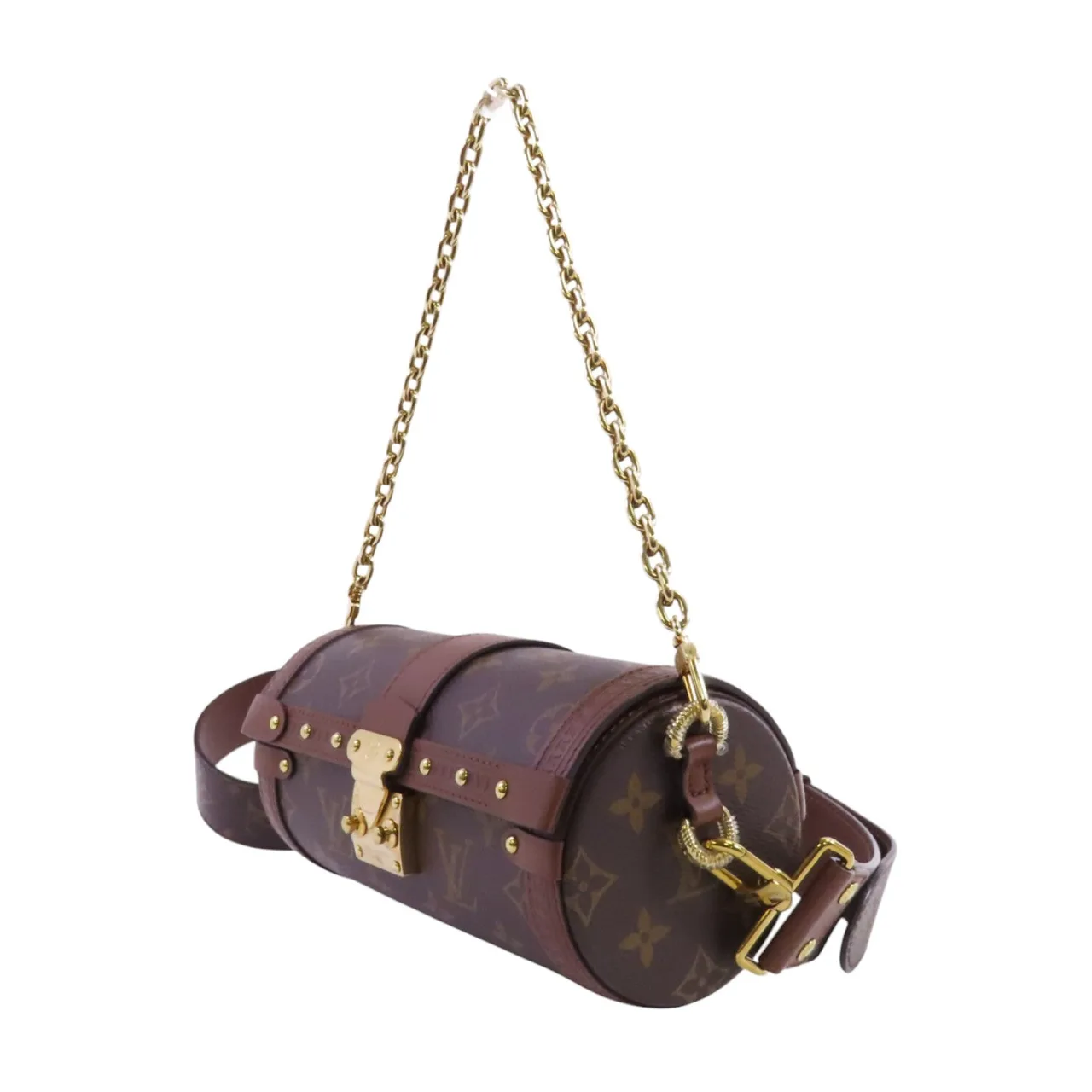 LOUIS VUITTON Papillon M57835 兩用包 塗層帆布 棕色 / Brown 塗層帆布 中古品A - 縮圖 3