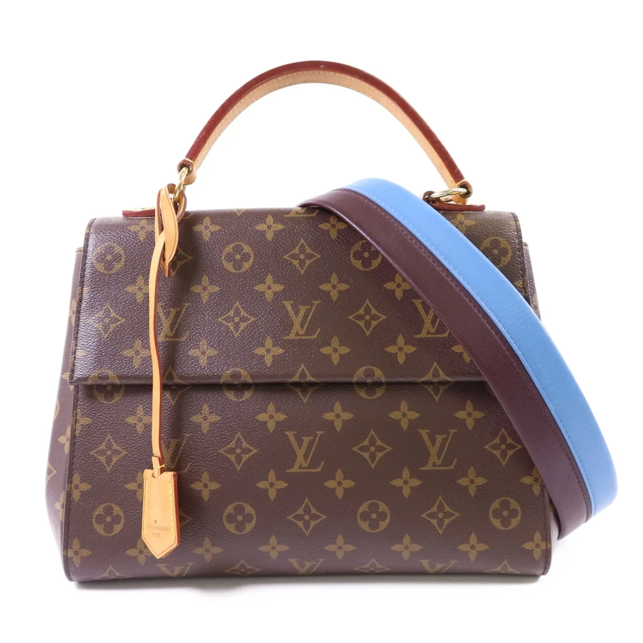 LOUIS VUITTON Cluny M42735 2-Way Bag Coated Canvas 棕色 / 藍色