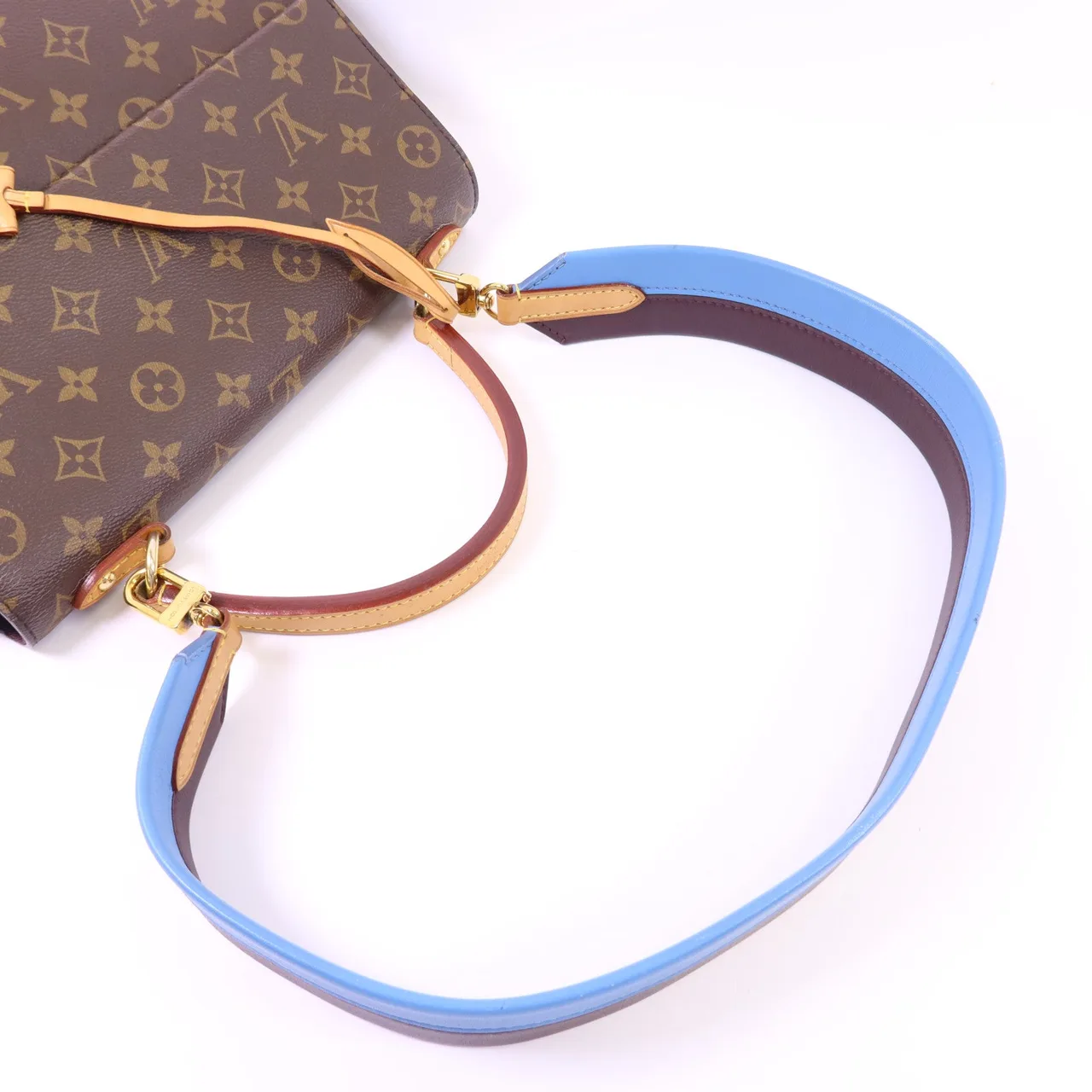 LOUIS VUITTON Cluny M42735 兩用包 塗層帆布 棕色 / 藍色 塗層帆布 中古品A - 縮圖 5