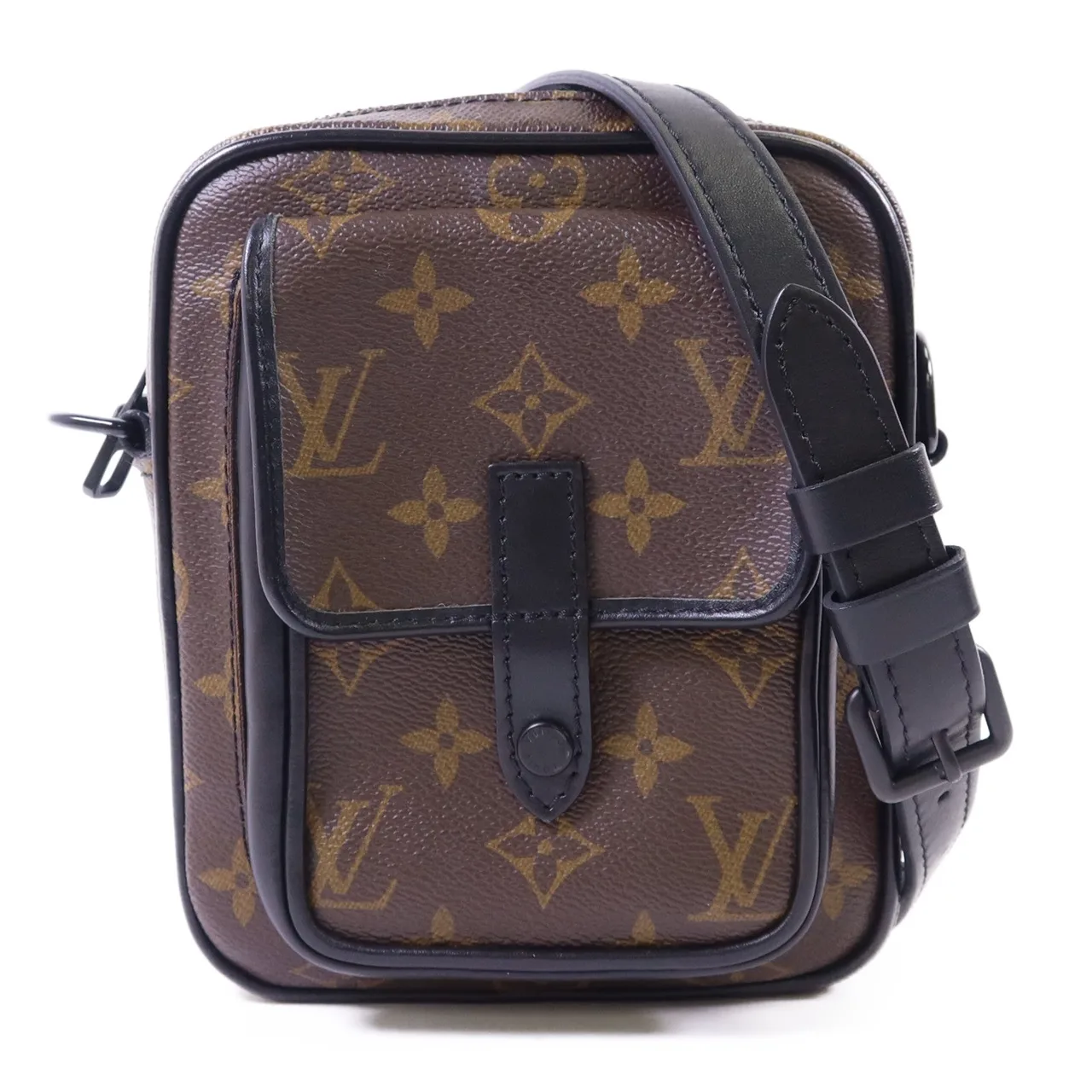 LOUIS VUITTON Christopher M69404 肩背包 塗層帆布 棕色 / 黑色