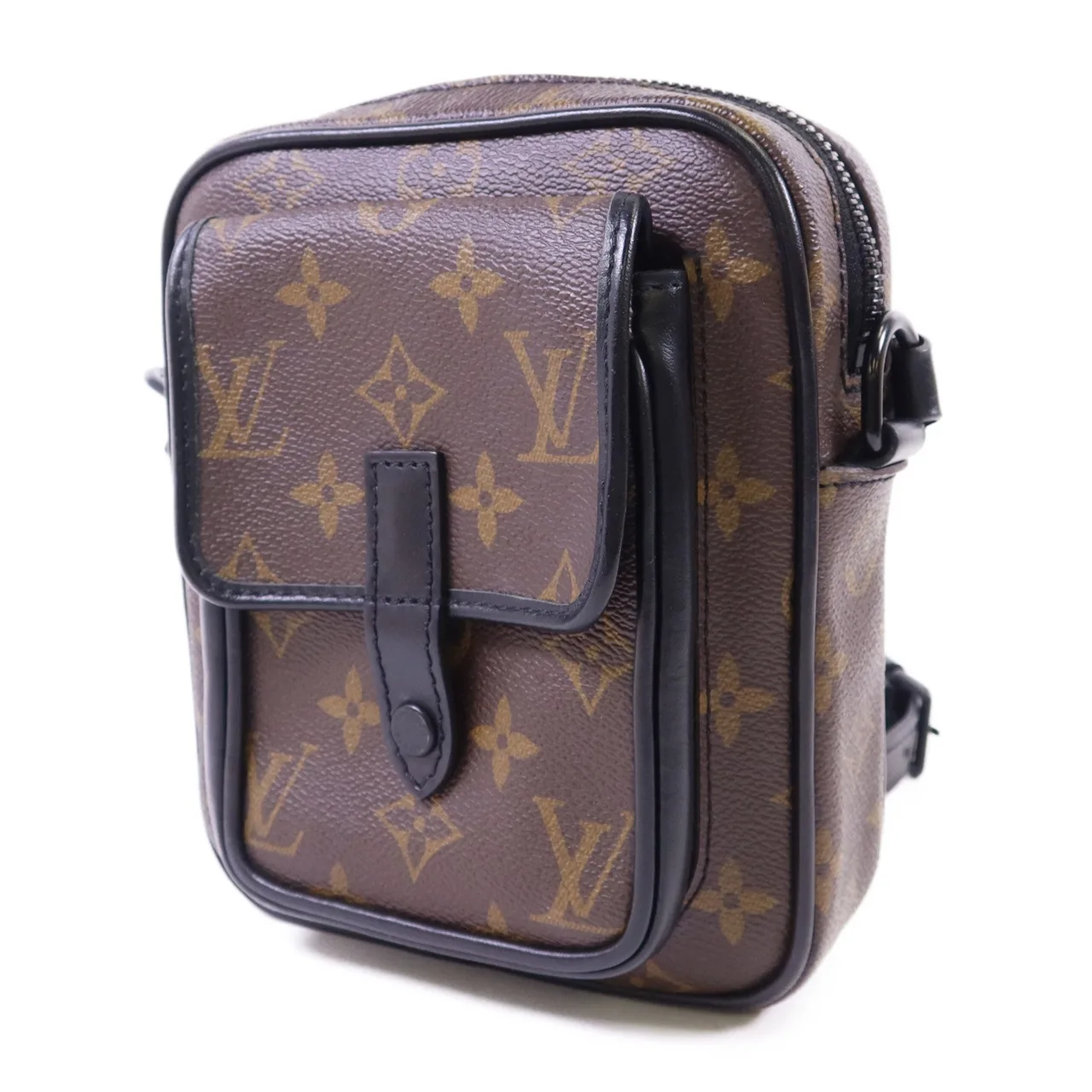 LOUIS VUITTON Christopher M69404 肩背包 塗層帆布 棕色 / 黑色 塗層帆布 中古品A - 縮圖 3