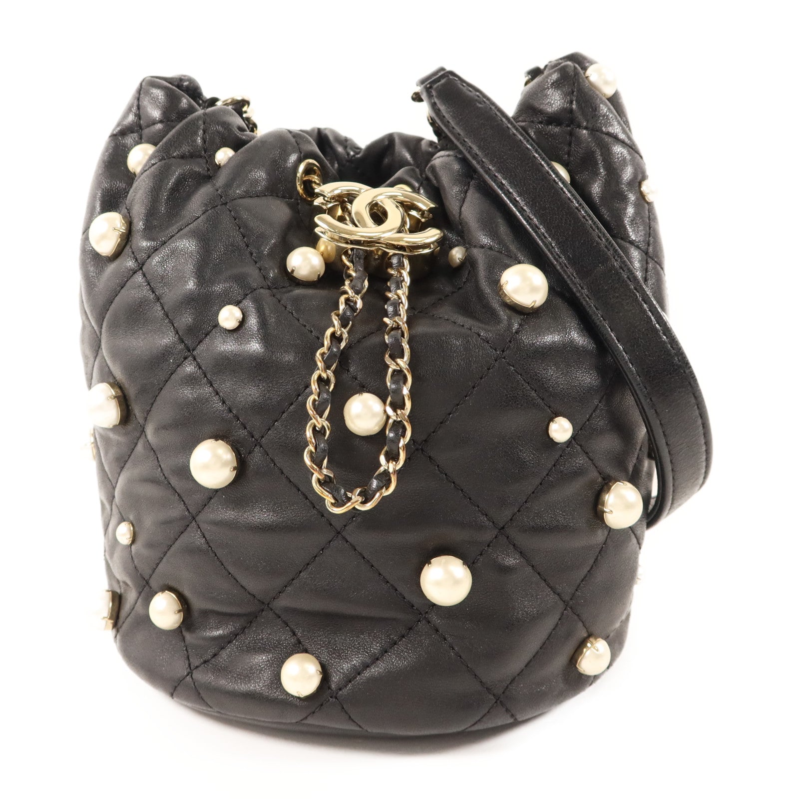 LOUIS VUITTON Bucket Shoulder Bag Lambskin
