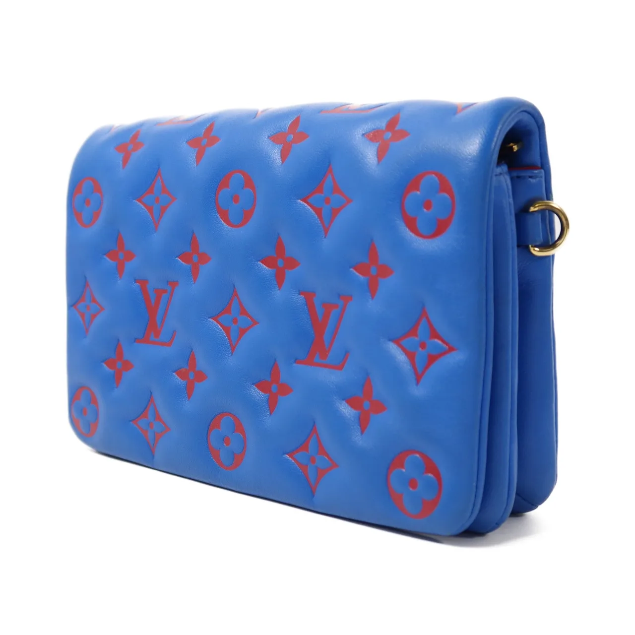LOUIS VUITTON Coussin M80743 Shoulder Bag Lambskin 藍色 / 紅色 / Blue Lambskin Rank A - Thumbnail 3