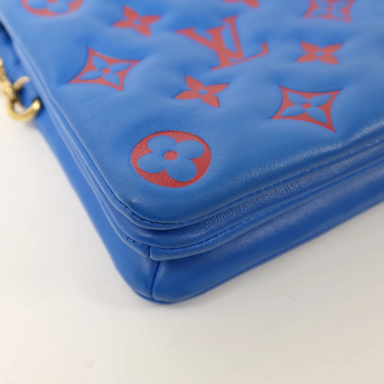 LOUIS VUITTON Coussin M80743 Shoulder Bag Lambskin 藍色 / 紅色 / Blue Lambskin Rank A - Thumbnail 9