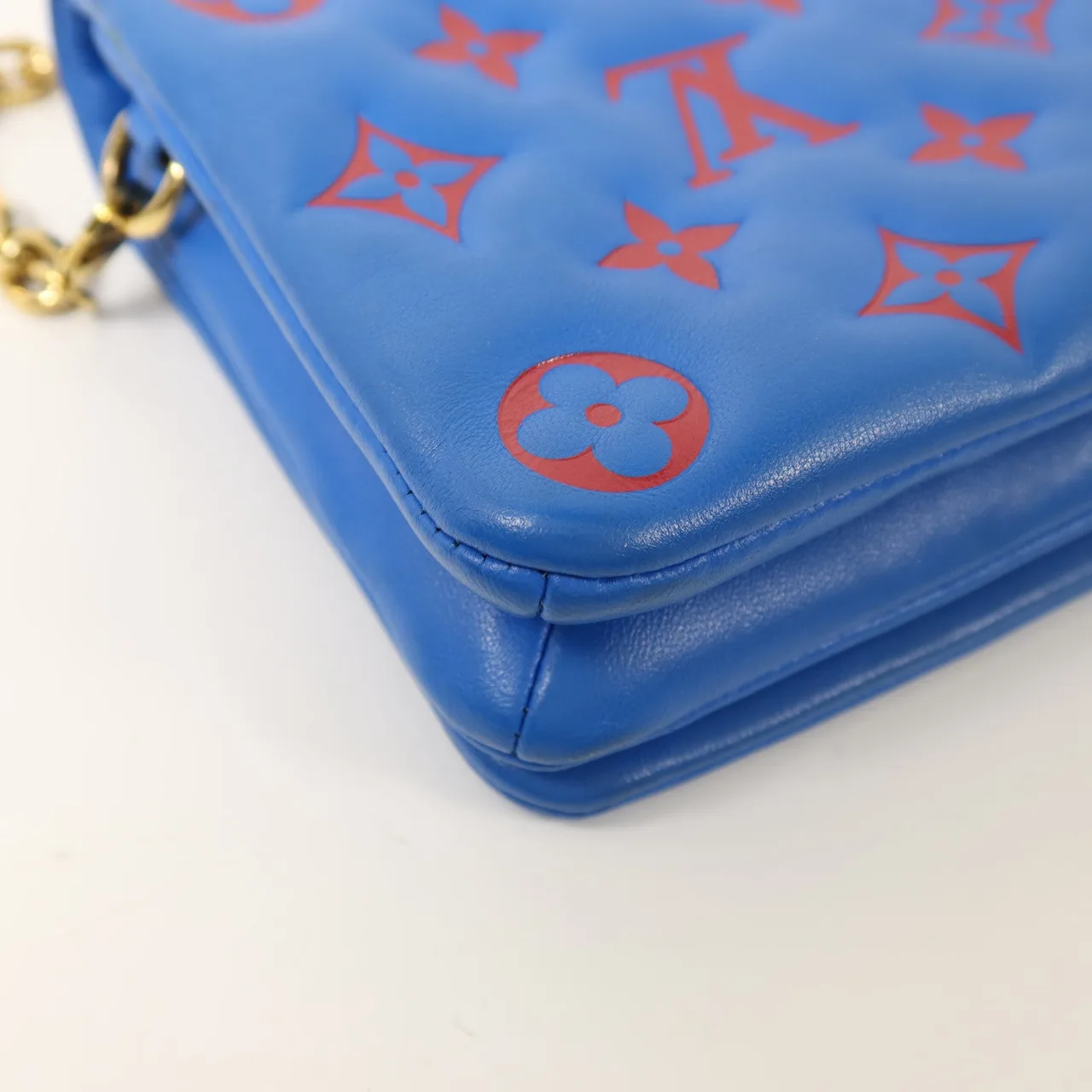 LOUIS VUITTON Coussin M80743 Shoulder Bag Lambskin 藍色 / 紅色 / Blue Lambskin Rank A - Thumbnail 11
