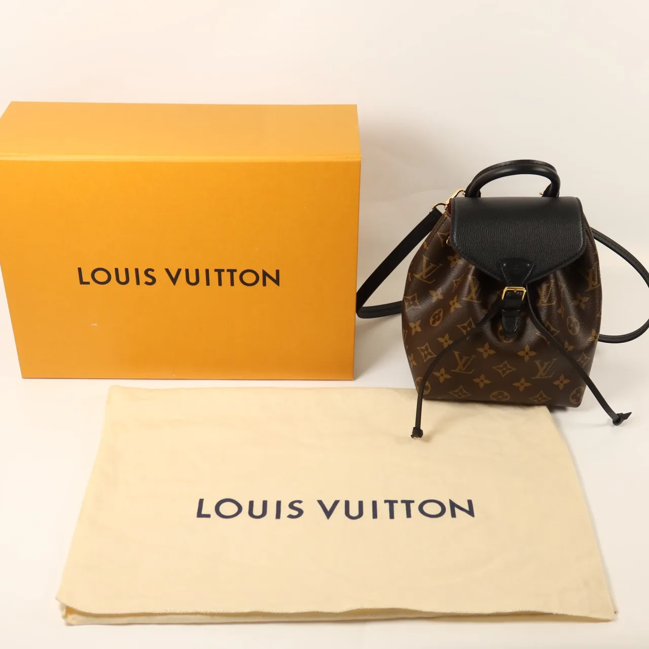 LOUIS VUITTON Montsouris M45516 Backpack Coated Canvas 棕色 / 黑色 Coated Canvas Like New - Thumbnail 8