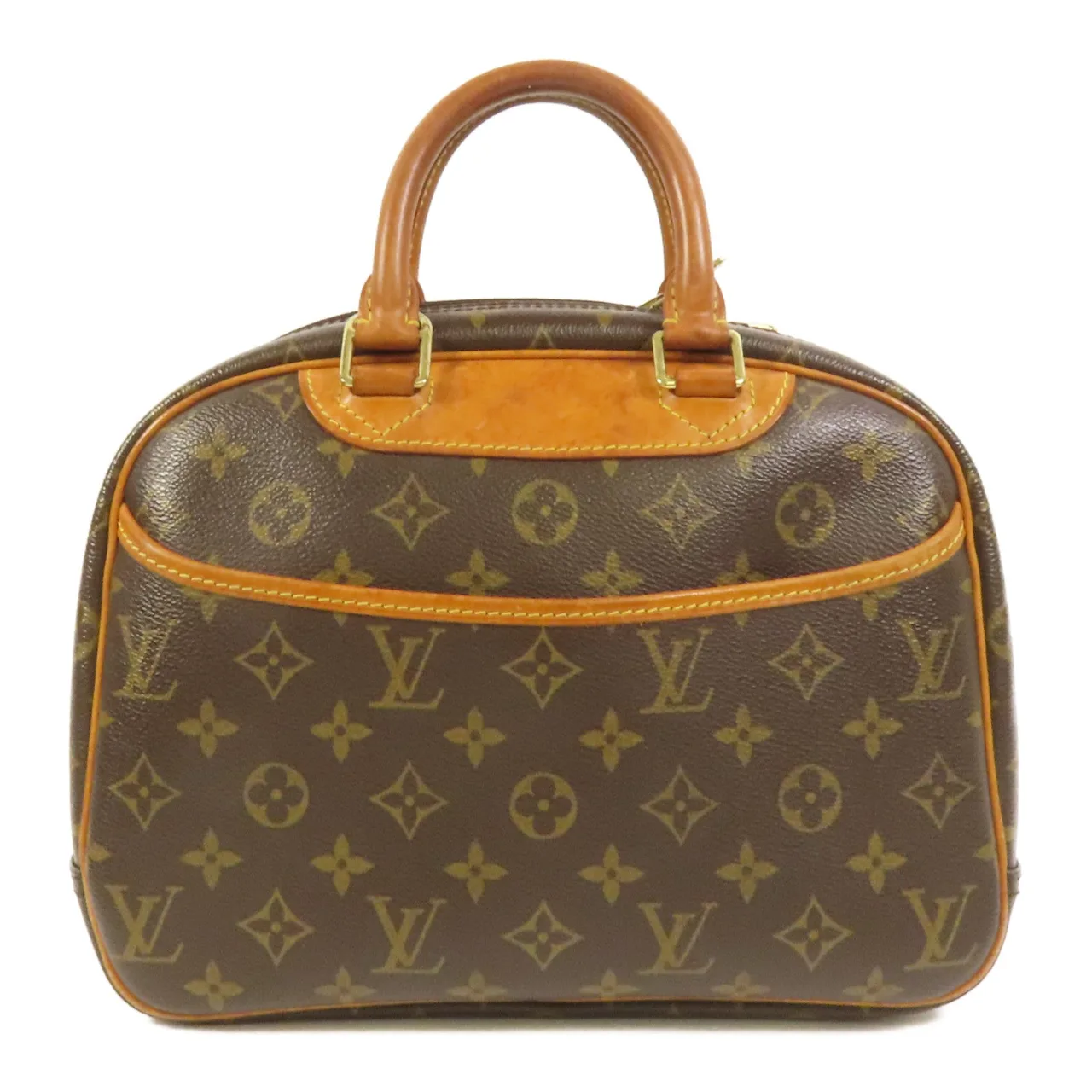 LOUIS VUITTON Deauville M47270 Handbag Coated Canvas 棕色