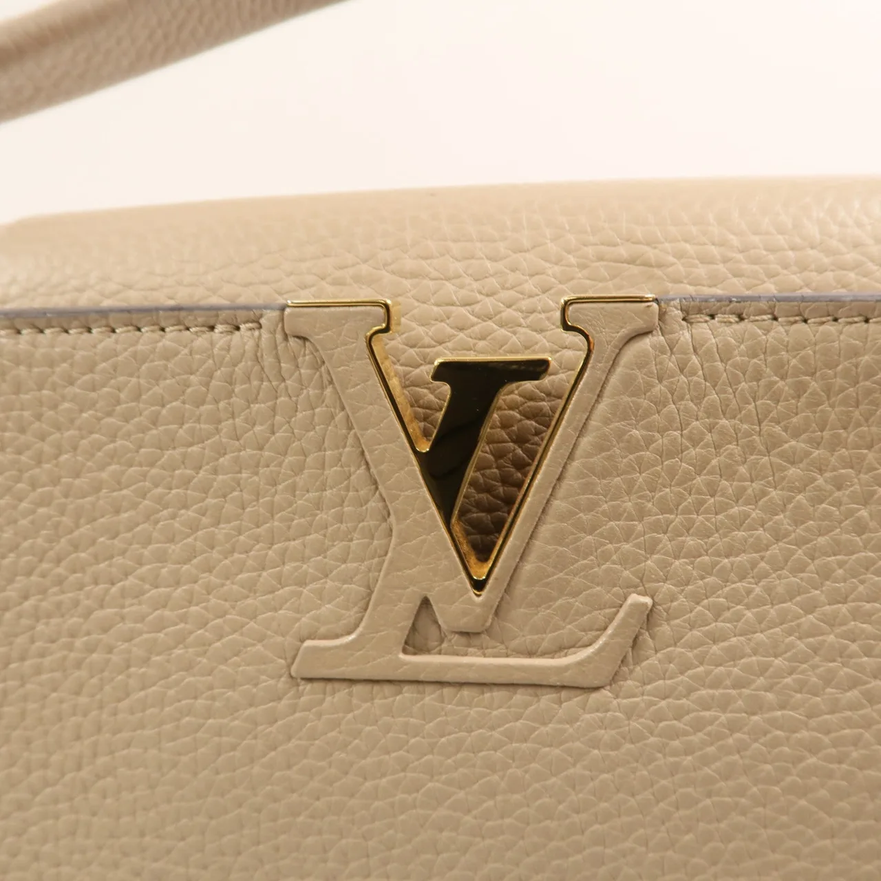 LOUIS VUITTON Capucines M48871 Shoulder Bag Calfskin 米色 / Beige Calfskin Rank B - Thumbnail 8