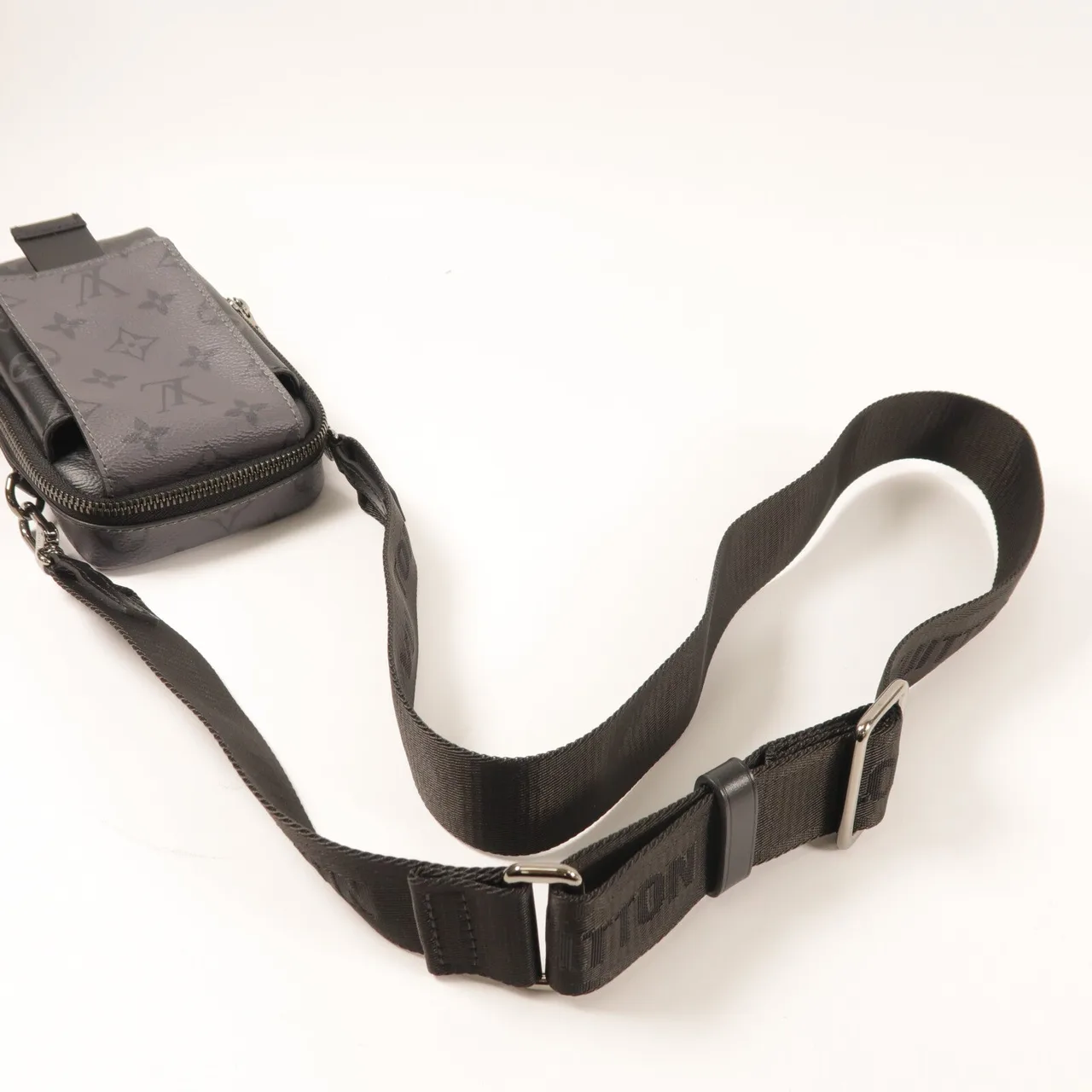 LOUIS VUITTON Double Phone Pouch M81321 肩背包 塗層帆布 黑色 塗層帆布 中古品A - 縮圖 7