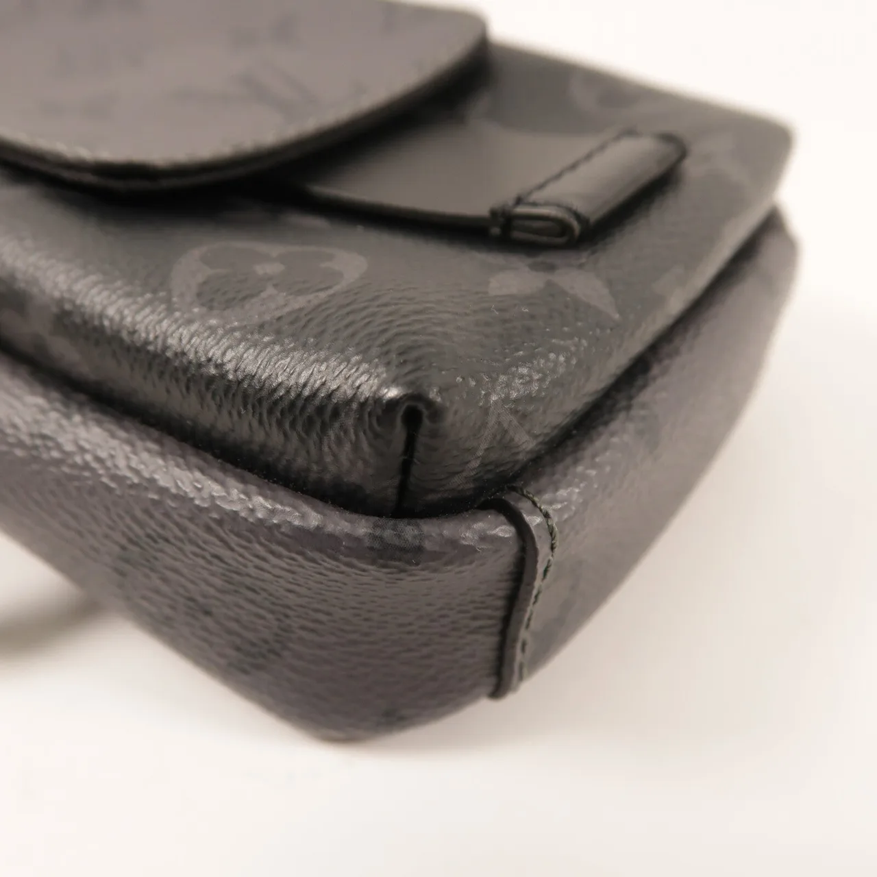 LOUIS VUITTON Double Phone Pouch M81321 肩背包 塗層帆布 黑色 塗層帆布 中古品A - 縮圖 8