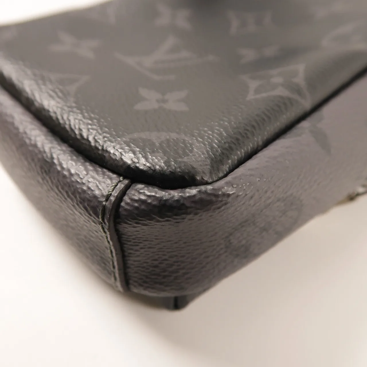 LOUIS VUITTON Double Phone Pouch M81321 肩背包 塗層帆布 黑色 塗層帆布 中古品A - 縮圖 11