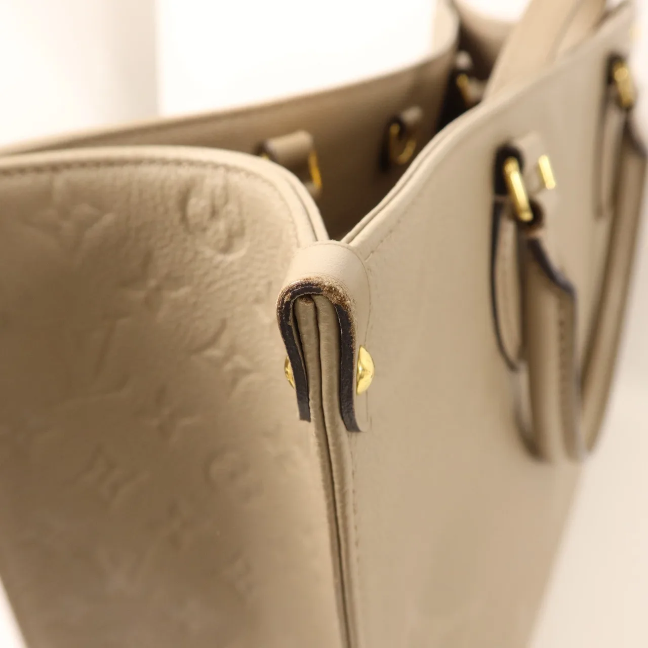 LOUIS VUITTON OnTheGo M45607 2-Way Bag Calfskin 灰色 Calfskin Rank B - Thumbnail 16