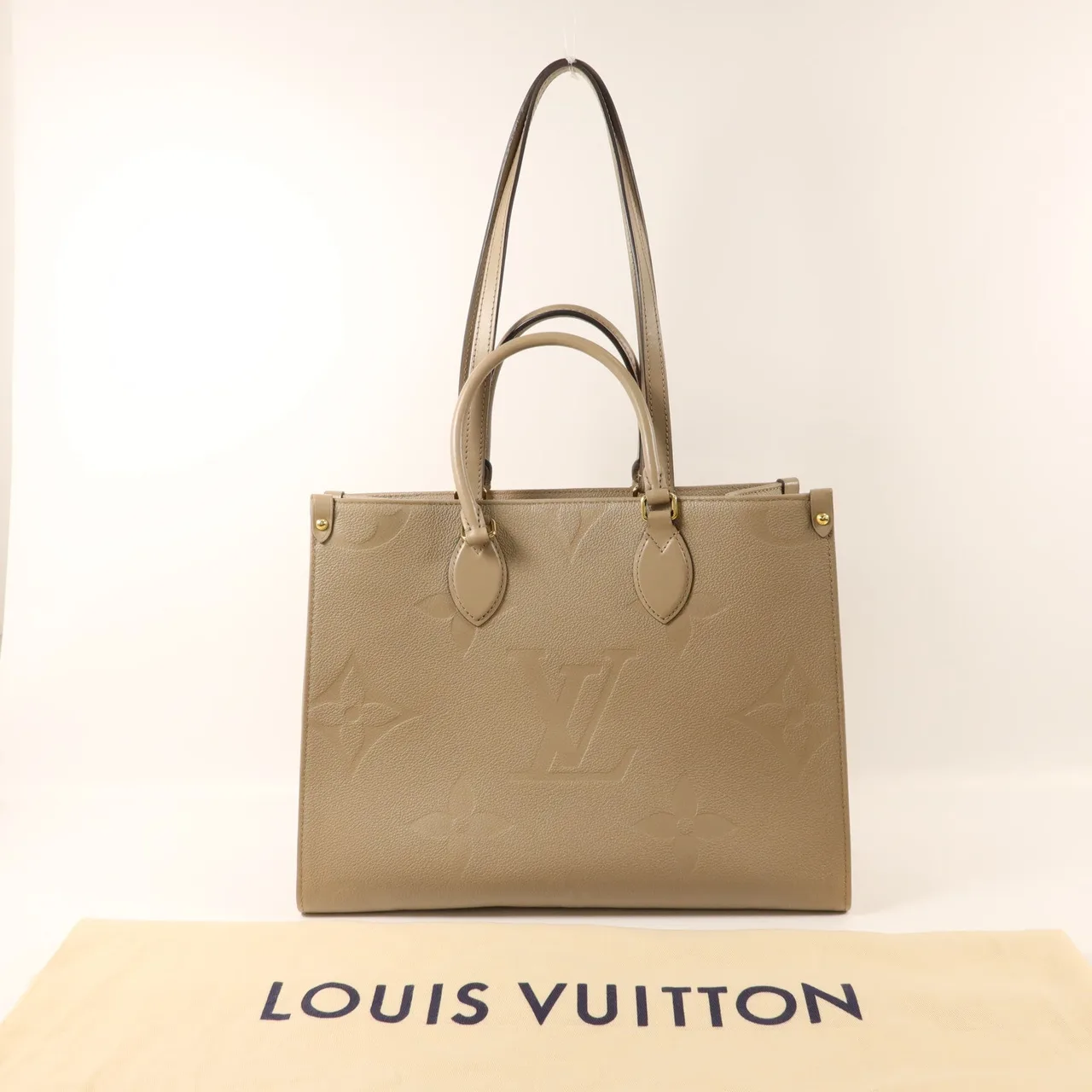 LOUIS VUITTON OnTheGo M45607 2-Way Bag Calfskin 灰色 Calfskin Rank B - Thumbnail 18