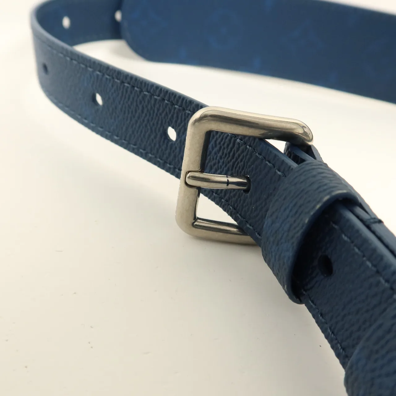 LOUIS VUITTON Keepall M28026 兩用包 塗層帆布 藍色 / 棕色 / Blue/White/Brown 塗層帆布 中古品A - 縮圖 11